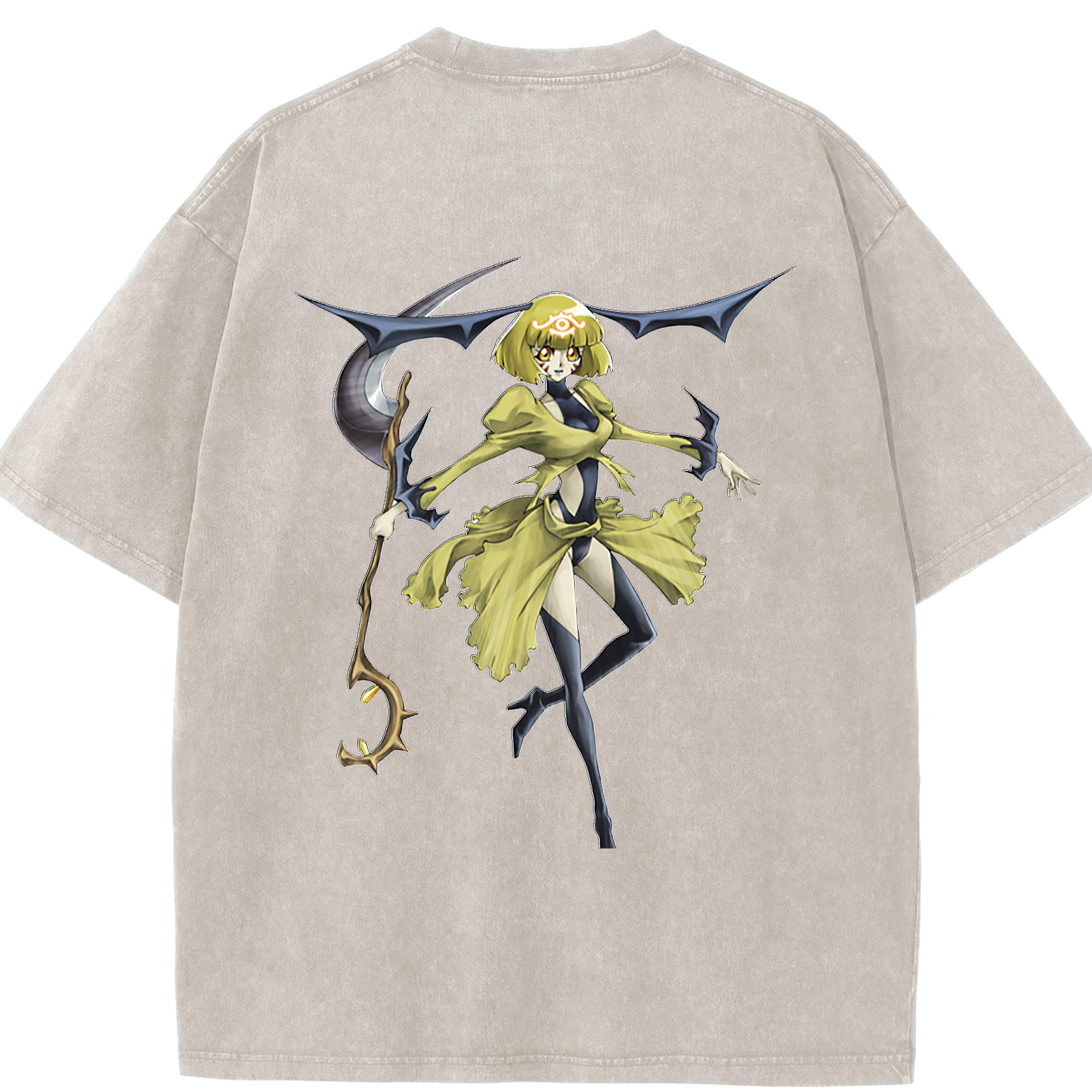 （画像用） 遊☆戯☆王 Yu-Gi-Oh! 綿100% ヴィンテージ風 半袖Tシャツ（背面プリント）