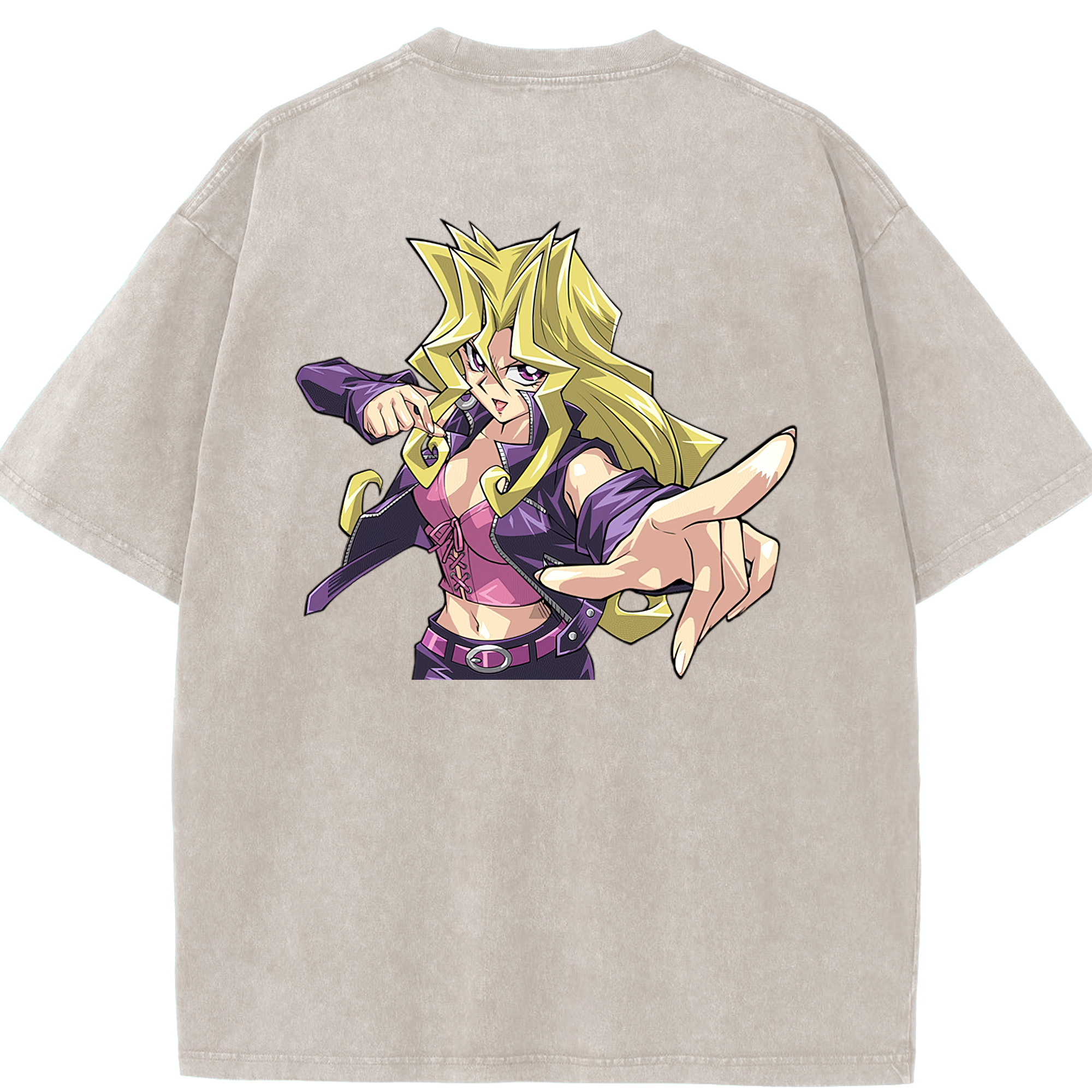 （画像用） 遊☆戯☆王 Yu-Gi-Oh! 綿100% ヴィンテージ風 半袖Tシャツ（背面プリント）