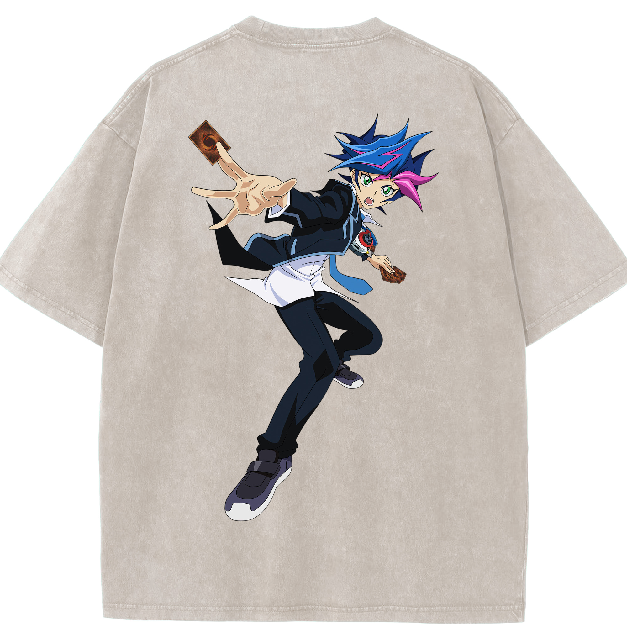 （画像用） 遊☆戯☆王 Yu-Gi-Oh! 綿100% ヴィンテージ風 半袖Tシャツ（背面プリント）
