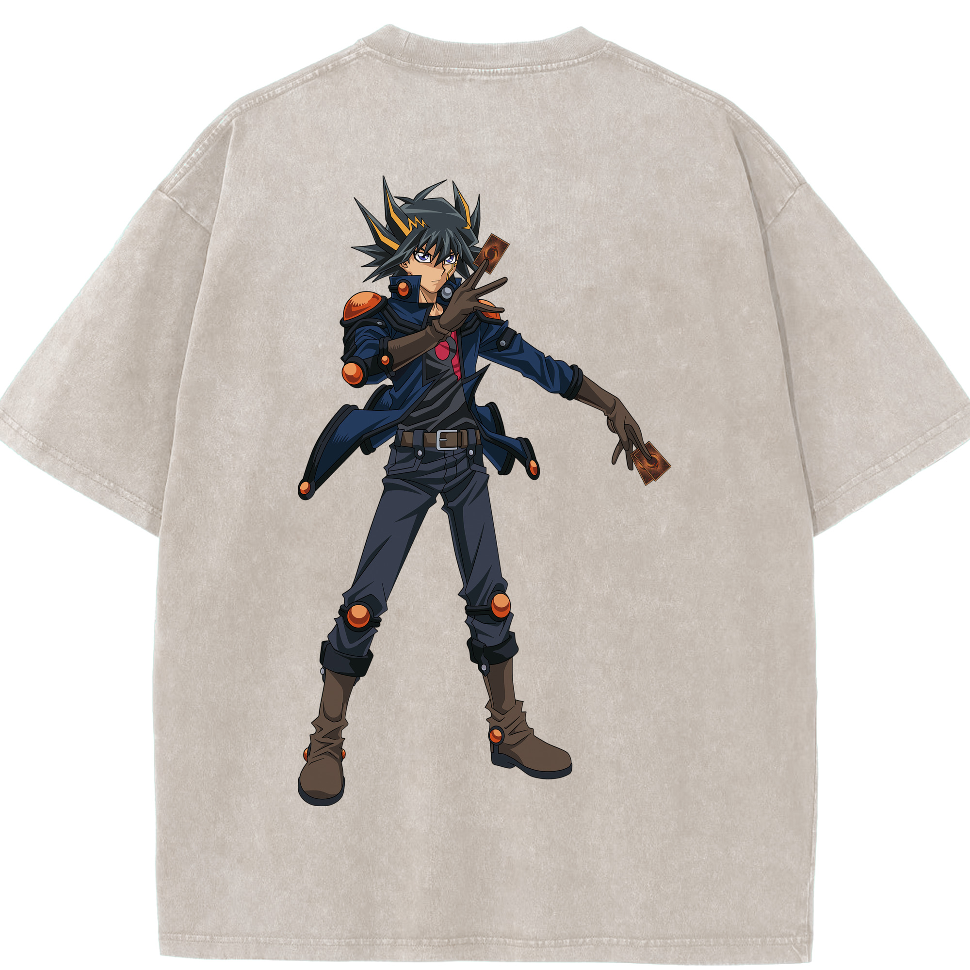 （画像用） 遊☆戯☆王 Yu-Gi-Oh! 綿100% ヴィンテージ風 半袖Tシャツ（背面プリント）