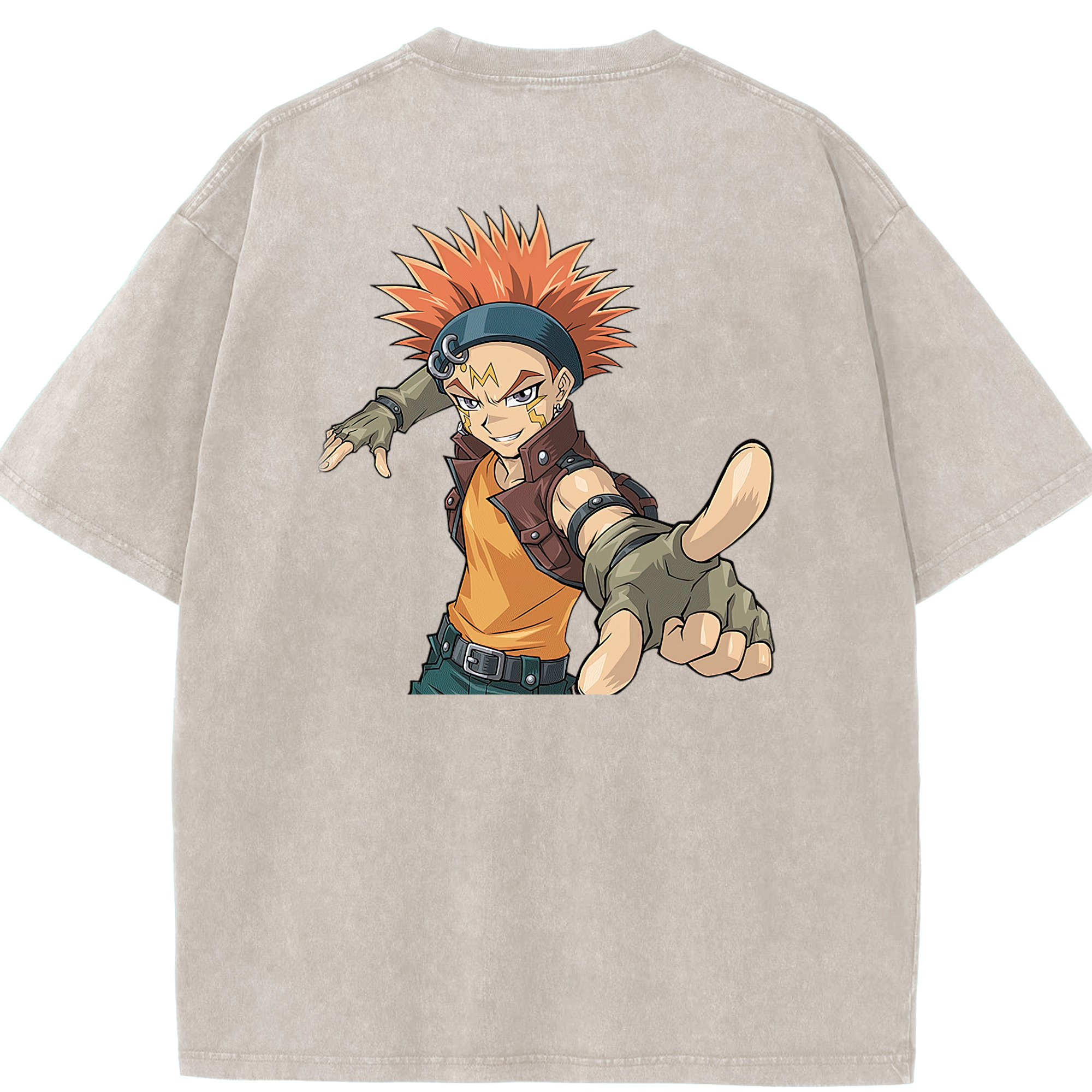 （画像用） 遊☆戯☆王 Yu-Gi-Oh! 綿100% ヴィンテージ風 半袖Tシャツ（背面プリント）
