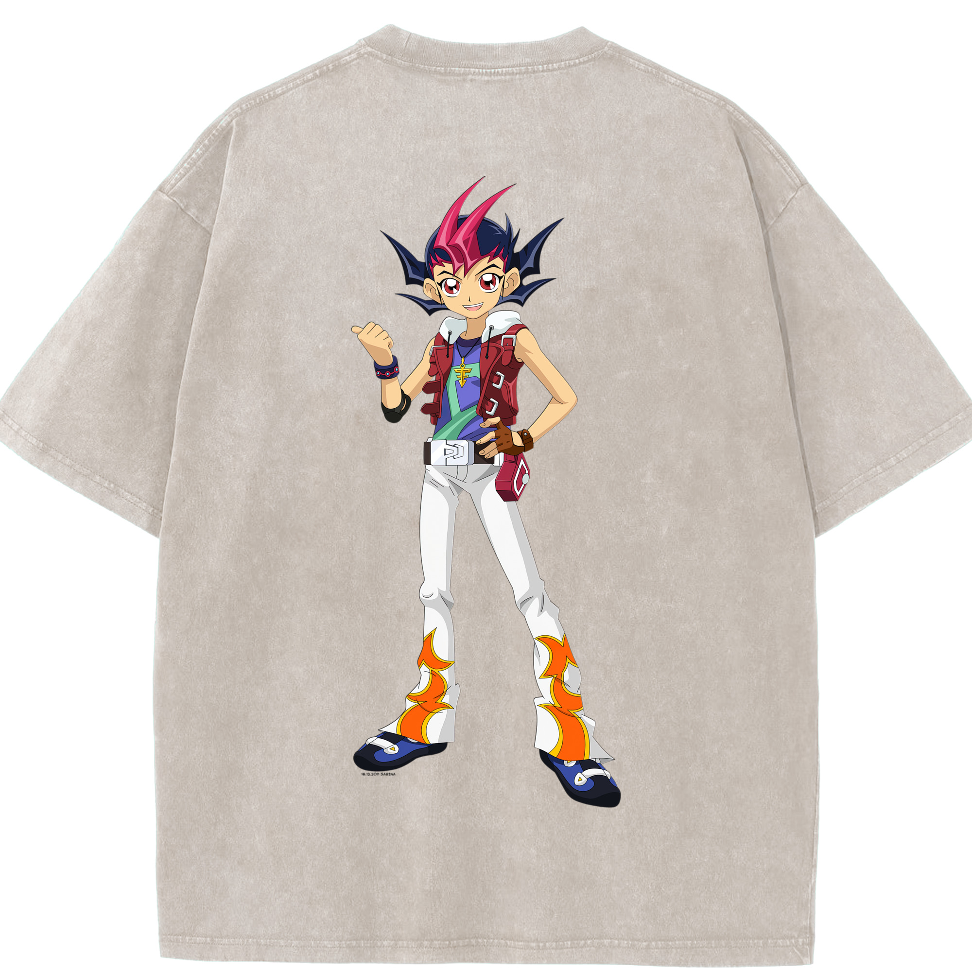 （画像用） 遊☆戯☆王 Yu-Gi-Oh! 綿100% ヴィンテージ風 半袖Tシャツ（背面プリント）
