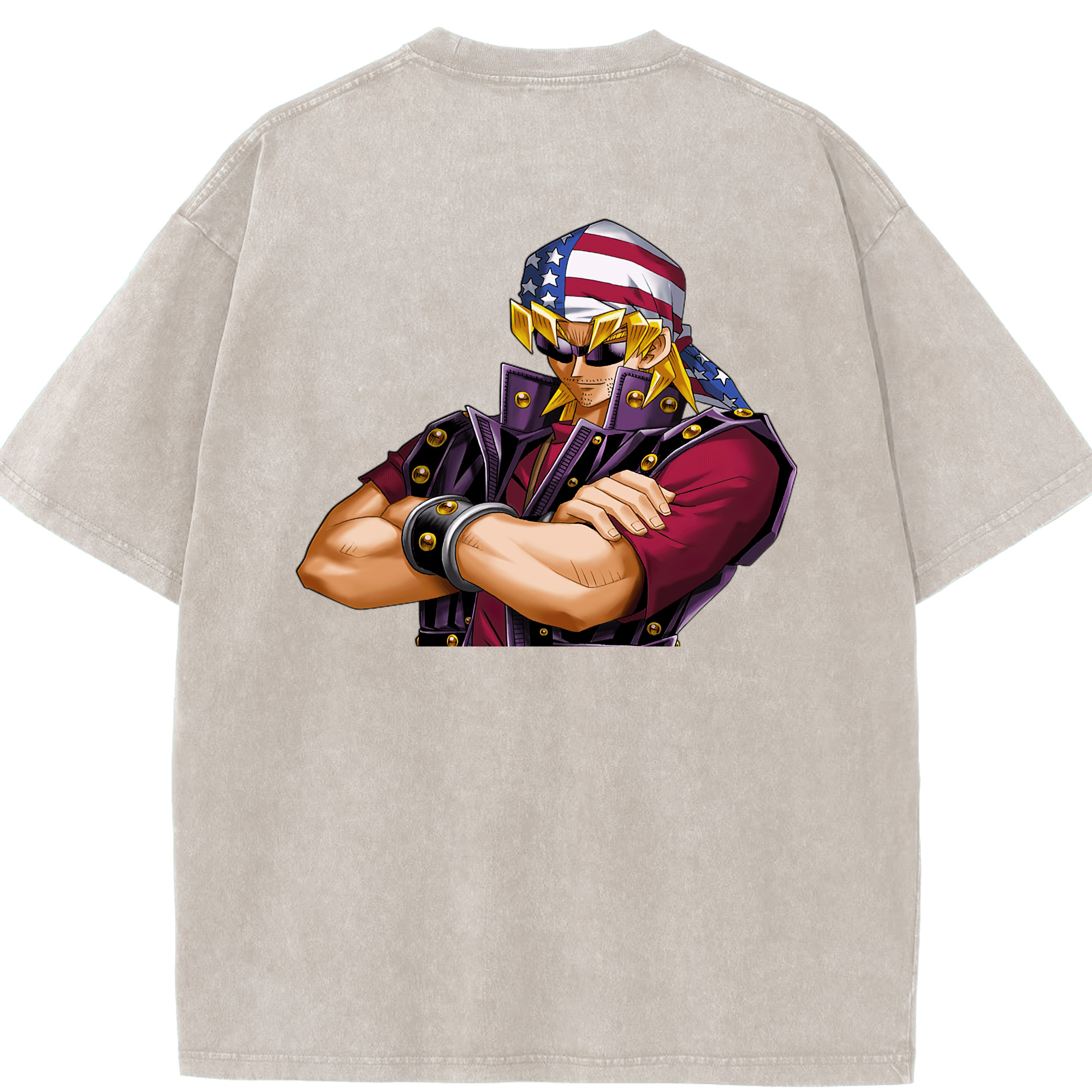 （画像用） 遊☆戯☆王 Yu-Gi-Oh! 綿100% ヴィンテージ風 半袖Tシャツ（背面プリント）
