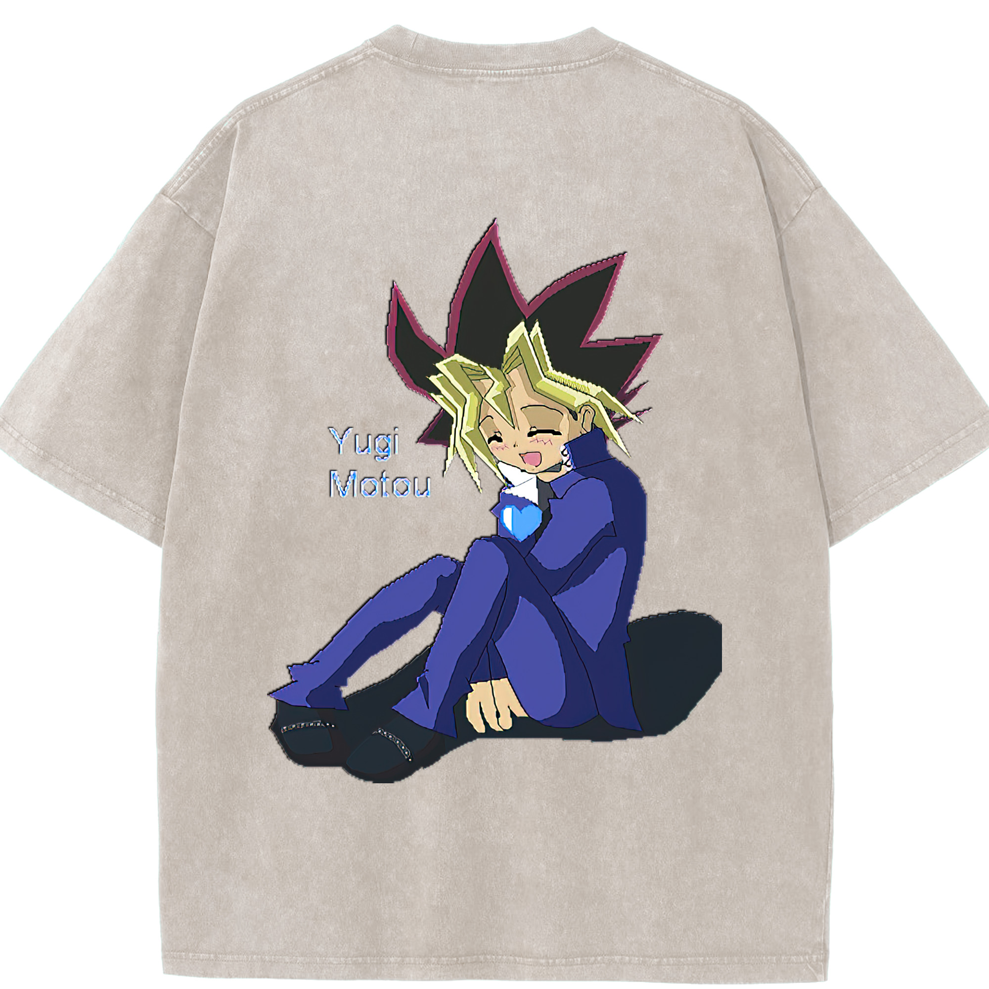 （画像用） 遊☆戯☆王 Yu-Gi-Oh! 綿100% ヴィンテージ風 半袖Tシャツ（背面プリント）