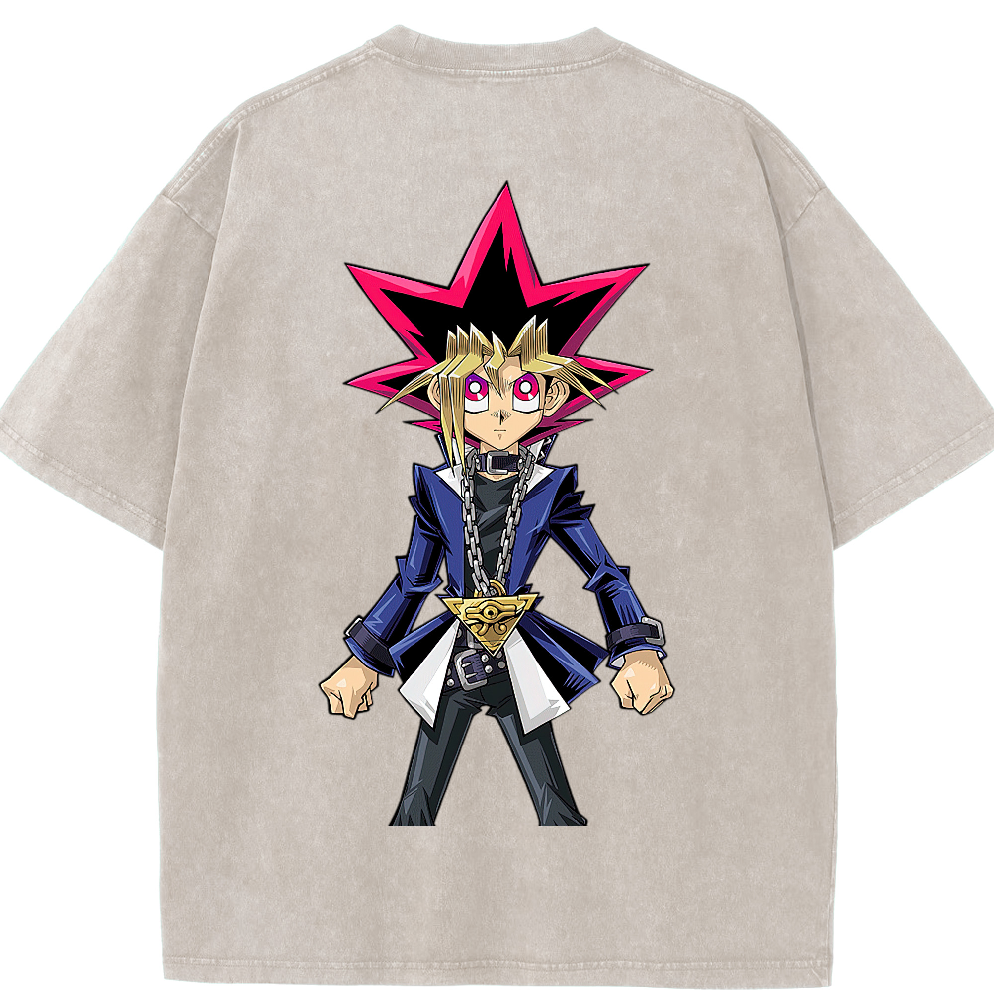 （画像用） 遊☆戯☆王 Yu-Gi-Oh! 綿100% ヴィンテージ風 半袖Tシャツ（背面プリント）