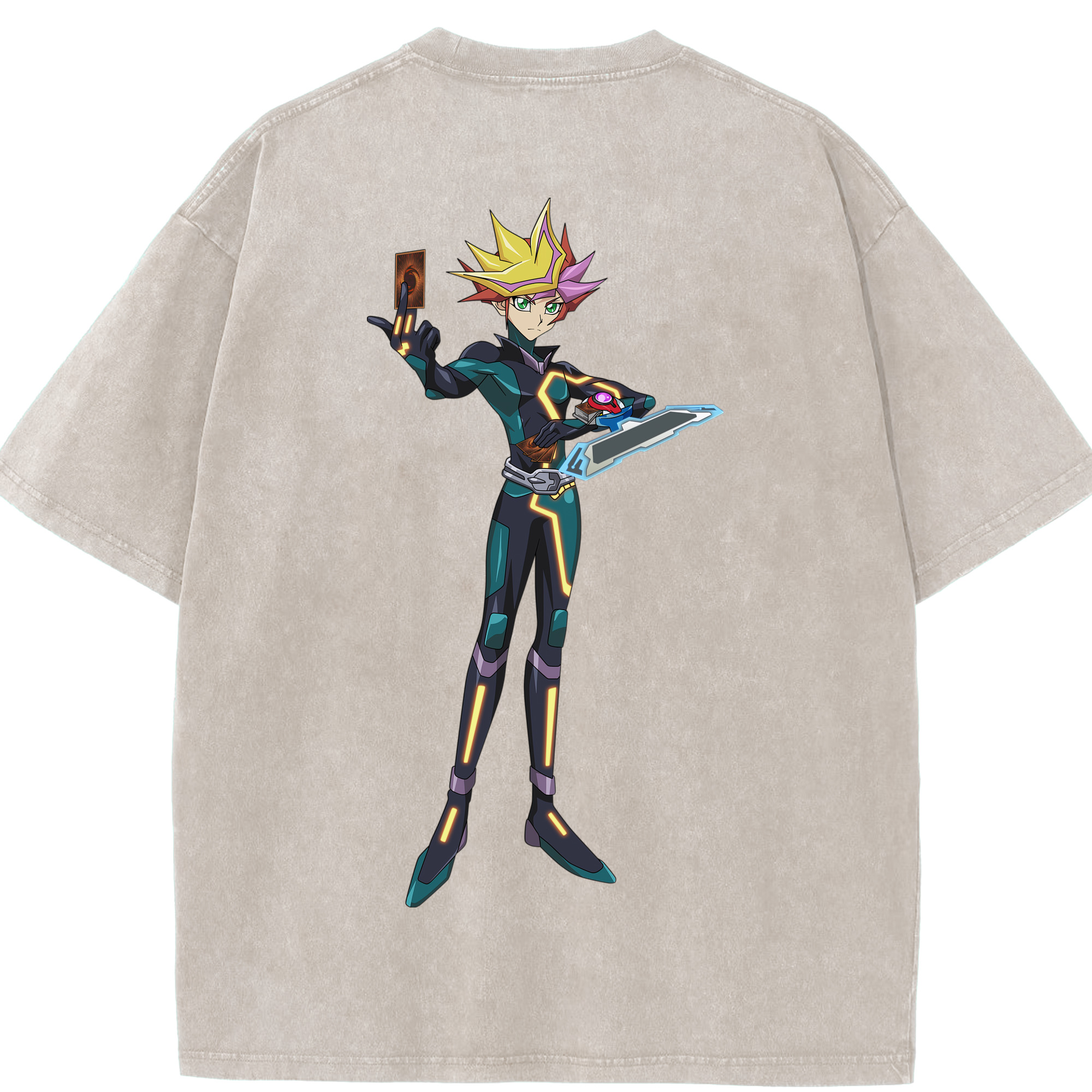 （画像用） 遊☆戯☆王 Yu-Gi-Oh! 綿100% ヴィンテージ風 半袖Tシャツ（背面プリント）
