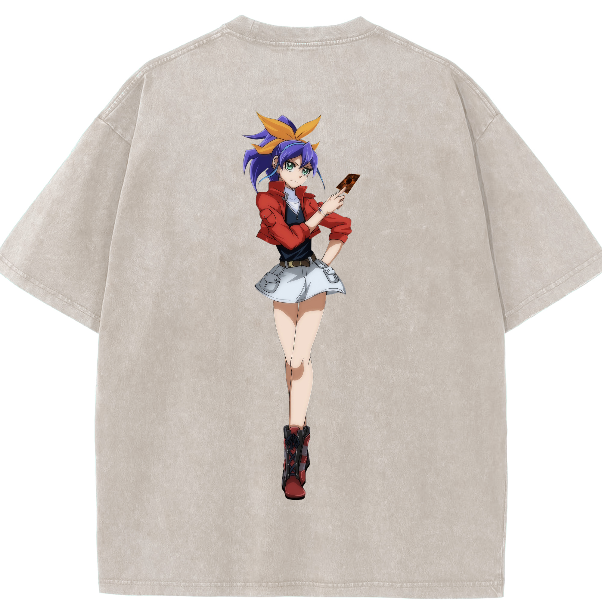 （画像用） 遊☆戯☆王 Yu-Gi-Oh! 綿100% ヴィンテージ風 半袖Tシャツ（背面プリント）