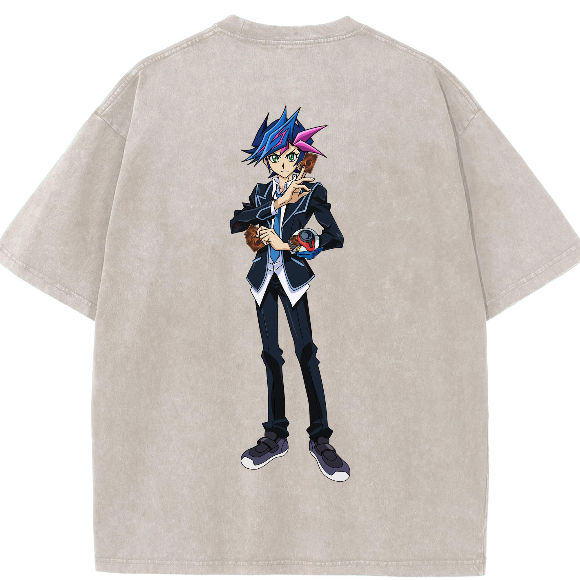 （画像用） 遊☆戯☆王 Yu-Gi-Oh! 綿100% ヴィンテージ風 半袖Tシャツ（背面プリント）