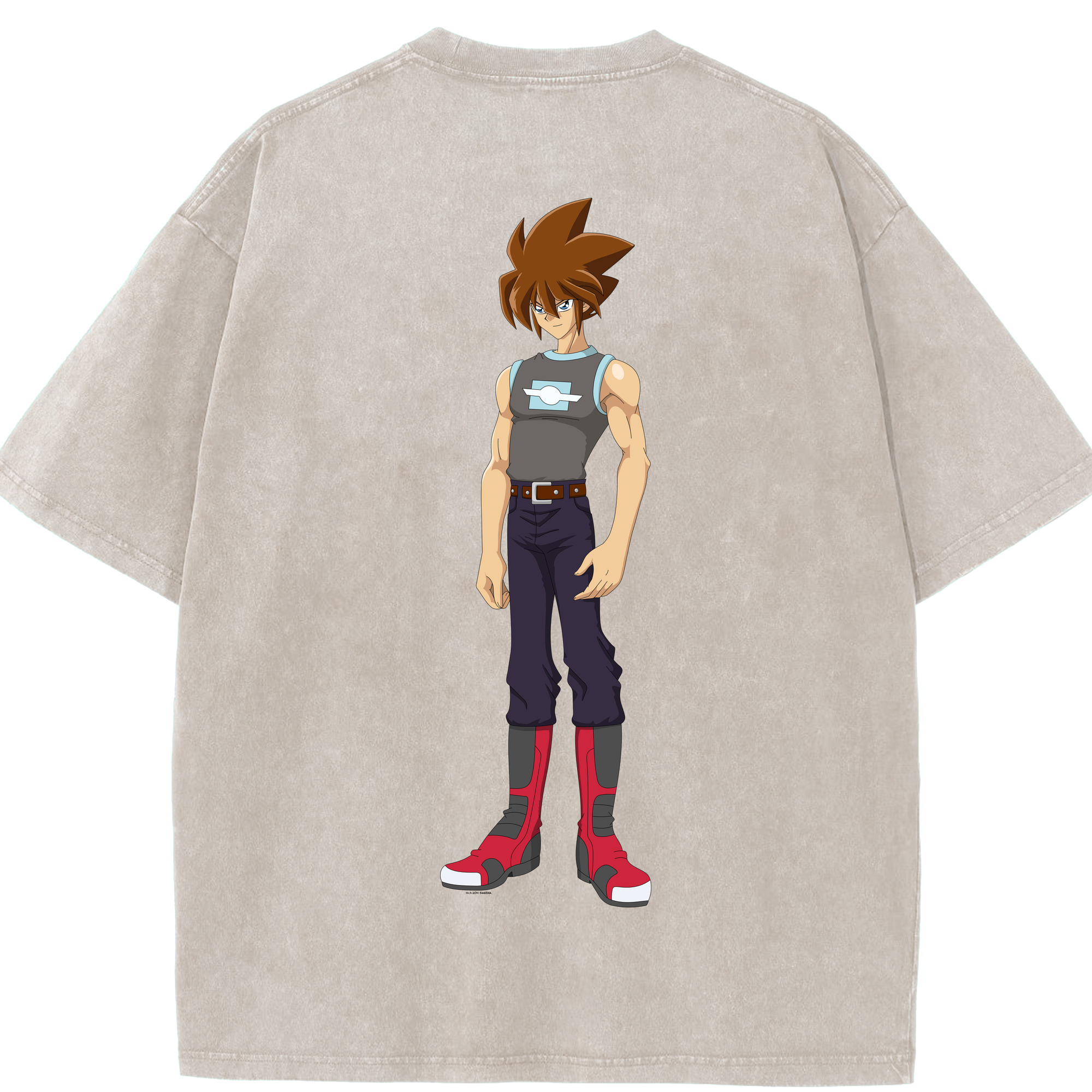 （画像用） 遊☆戯☆王 Yu-Gi-Oh! 綿100% ヴィンテージ風 半袖Tシャツ（背面プリント）