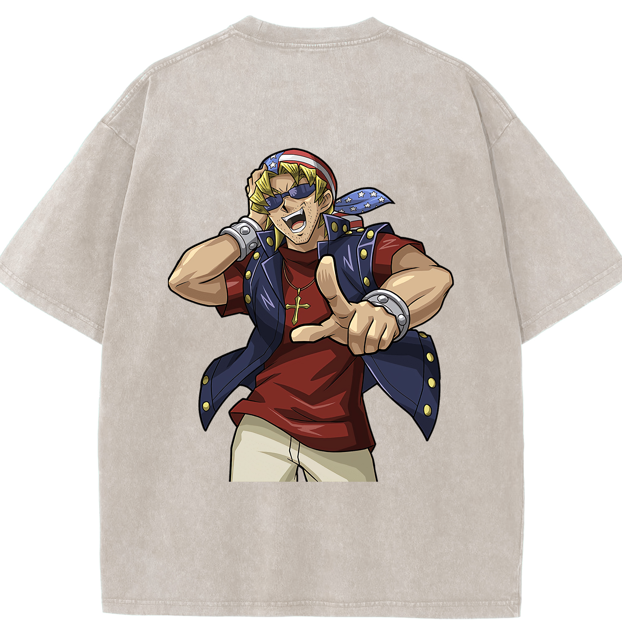 （画像用） 遊☆戯☆王 Yu-Gi-Oh! 綿100% ヴィンテージ風 半袖Tシャツ（背面プリント）