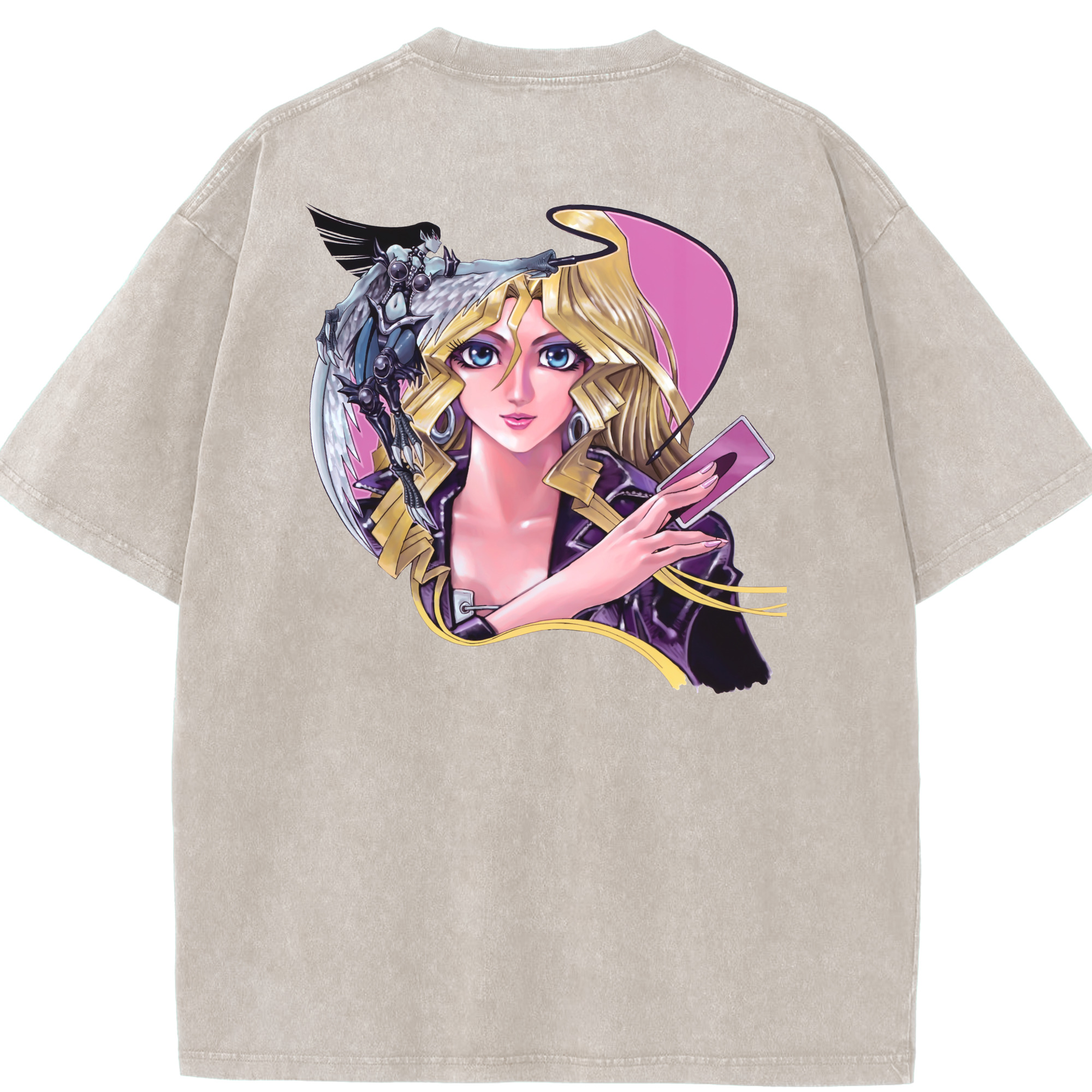 （画像用） 遊☆戯☆王 Yu-Gi-Oh! 綿100% ヴィンテージ風 半袖Tシャツ（背面プリント）