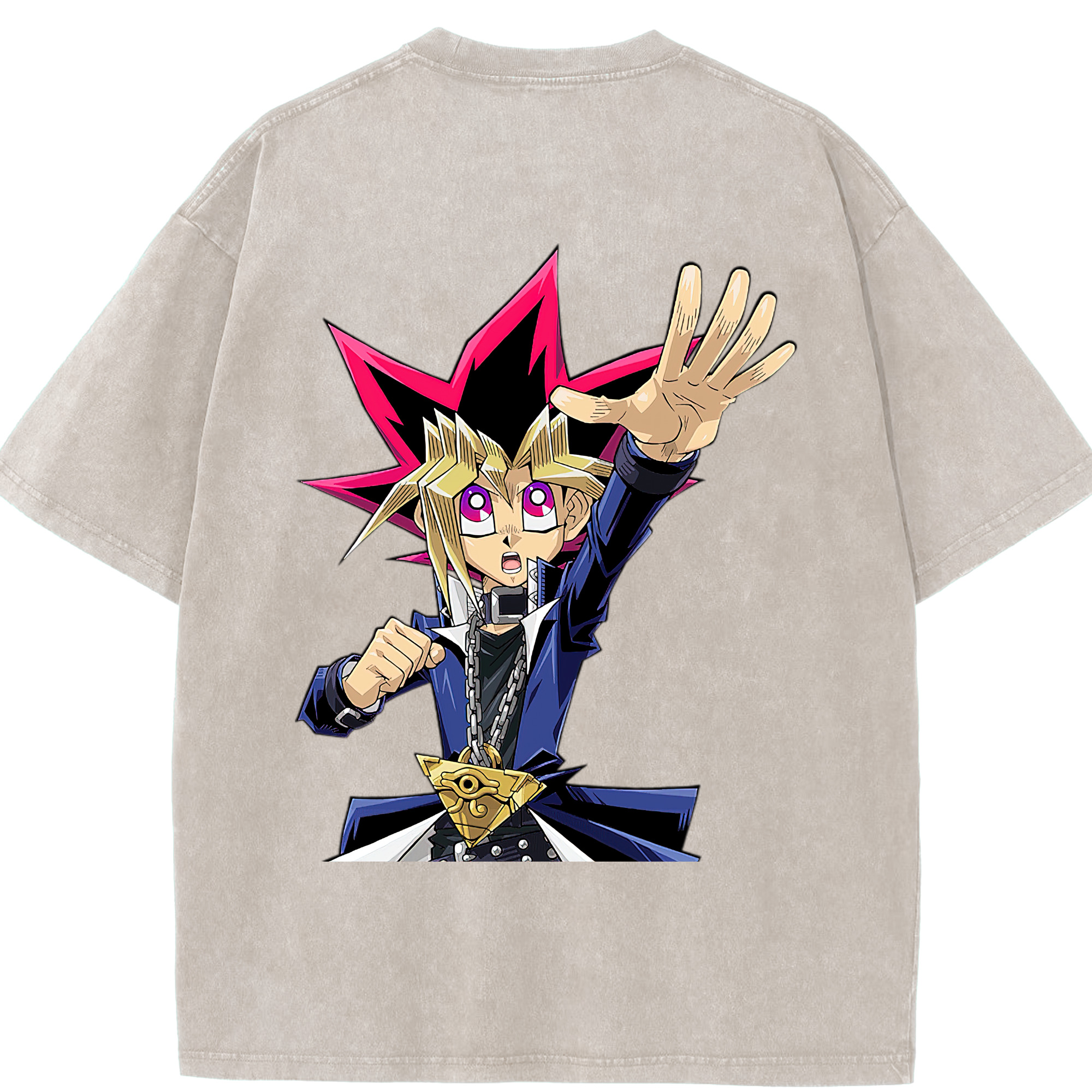 （画像用） 遊☆戯☆王 Yu-Gi-Oh! 綿100% ヴィンテージ風 半袖Tシャツ（背面プリント）