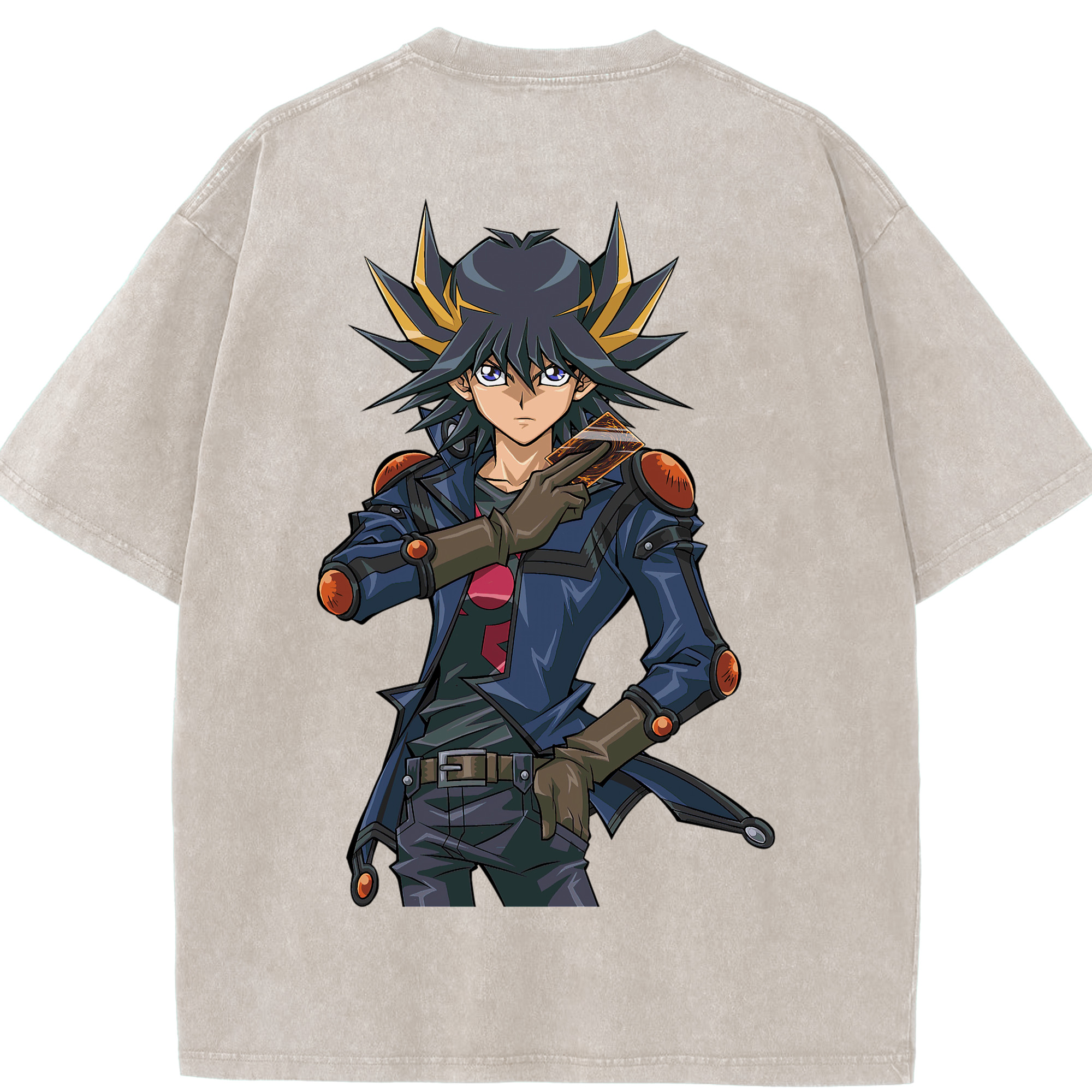 （画像用） 遊☆戯☆王 Yu-Gi-Oh! 綿100% ヴィンテージ風 半袖Tシャツ（背面プリント）