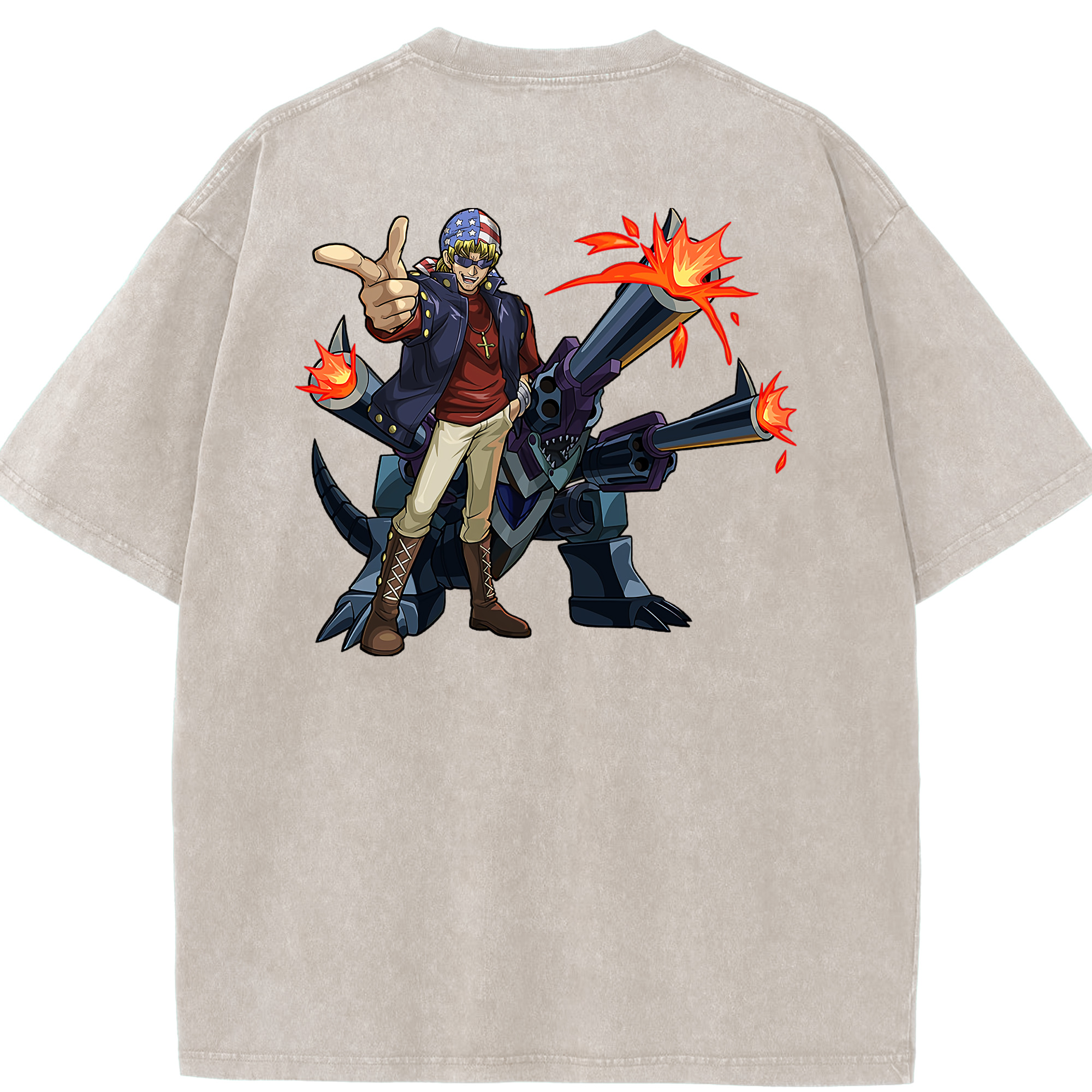 （画像用） 遊☆戯☆王 Yu-Gi-Oh! 綿100% ヴィンテージ風 半袖Tシャツ（背面プリント）