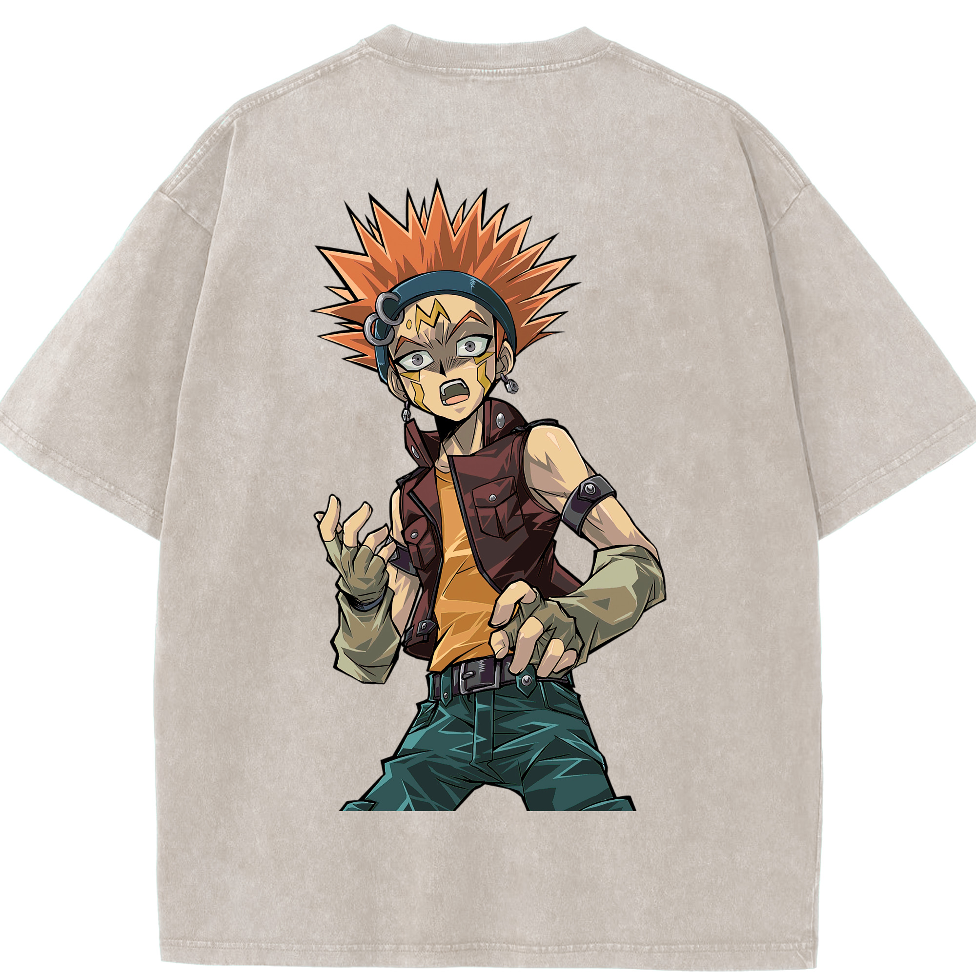 （画像用） 遊☆戯☆王 Yu-Gi-Oh! 綿100% ヴィンテージ風 半袖Tシャツ（背面プリント）