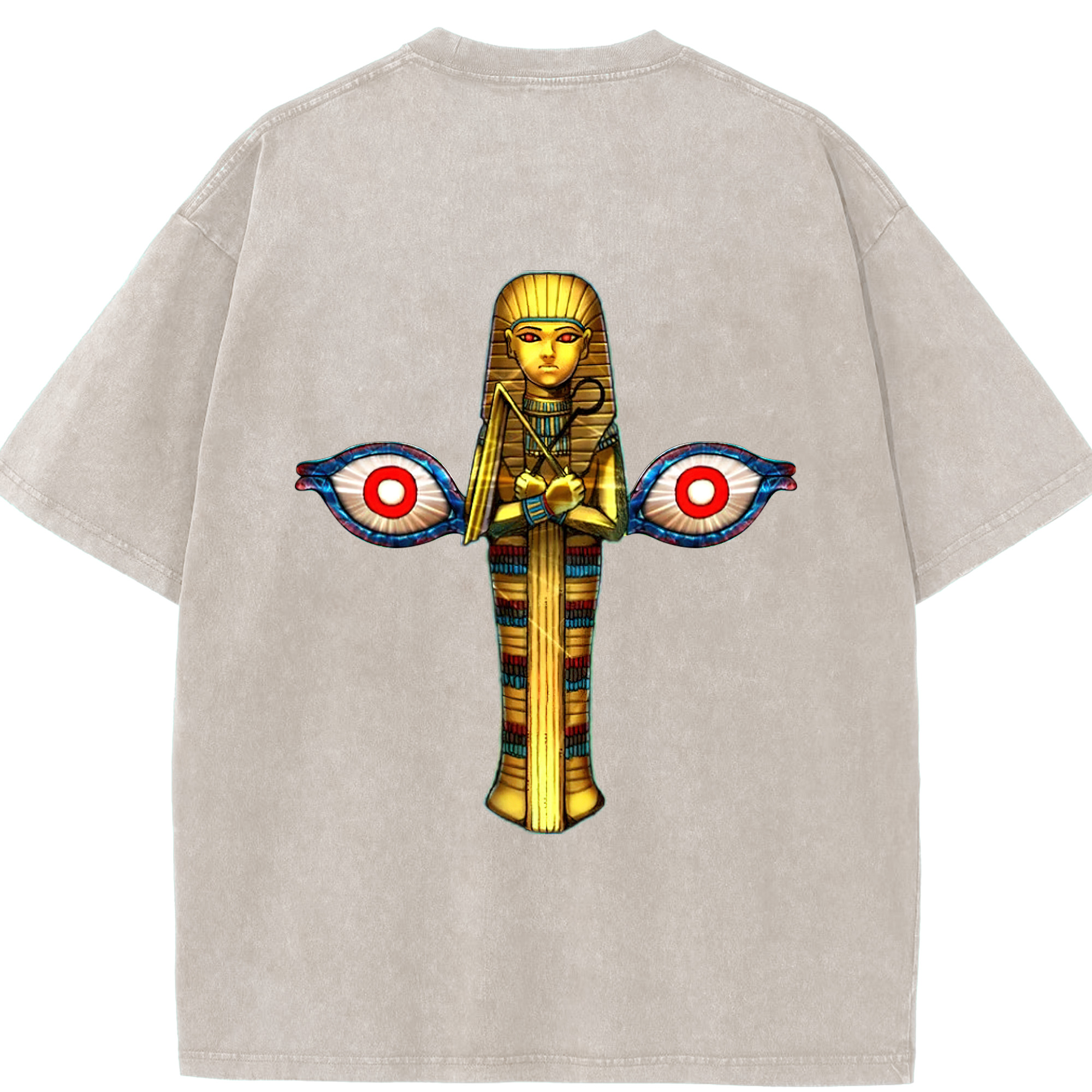 （画像用） 遊☆戯☆王 Yu-Gi-Oh! 綿100% ヴィンテージ風 半袖Tシャツ（背面プリント）