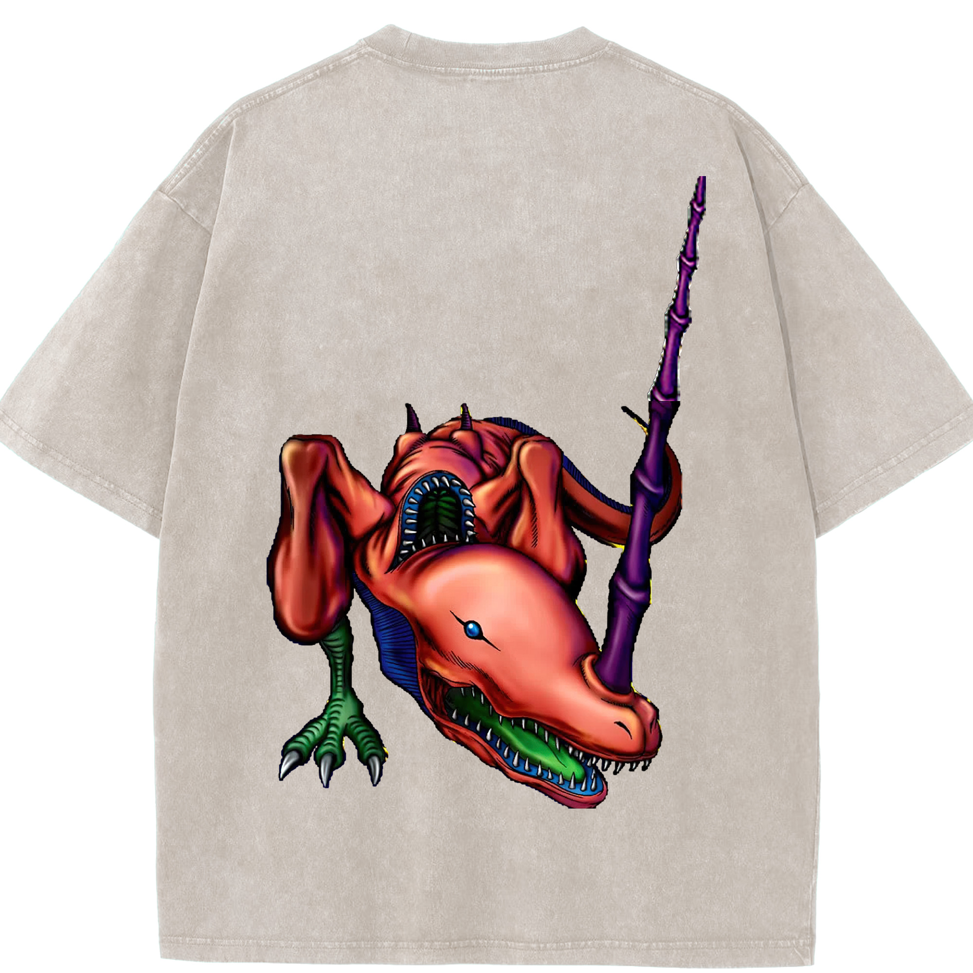 （画像用） 遊☆戯☆王 Yu-Gi-Oh! 綿100% ヴィンテージ風 半袖Tシャツ（背面プリント）