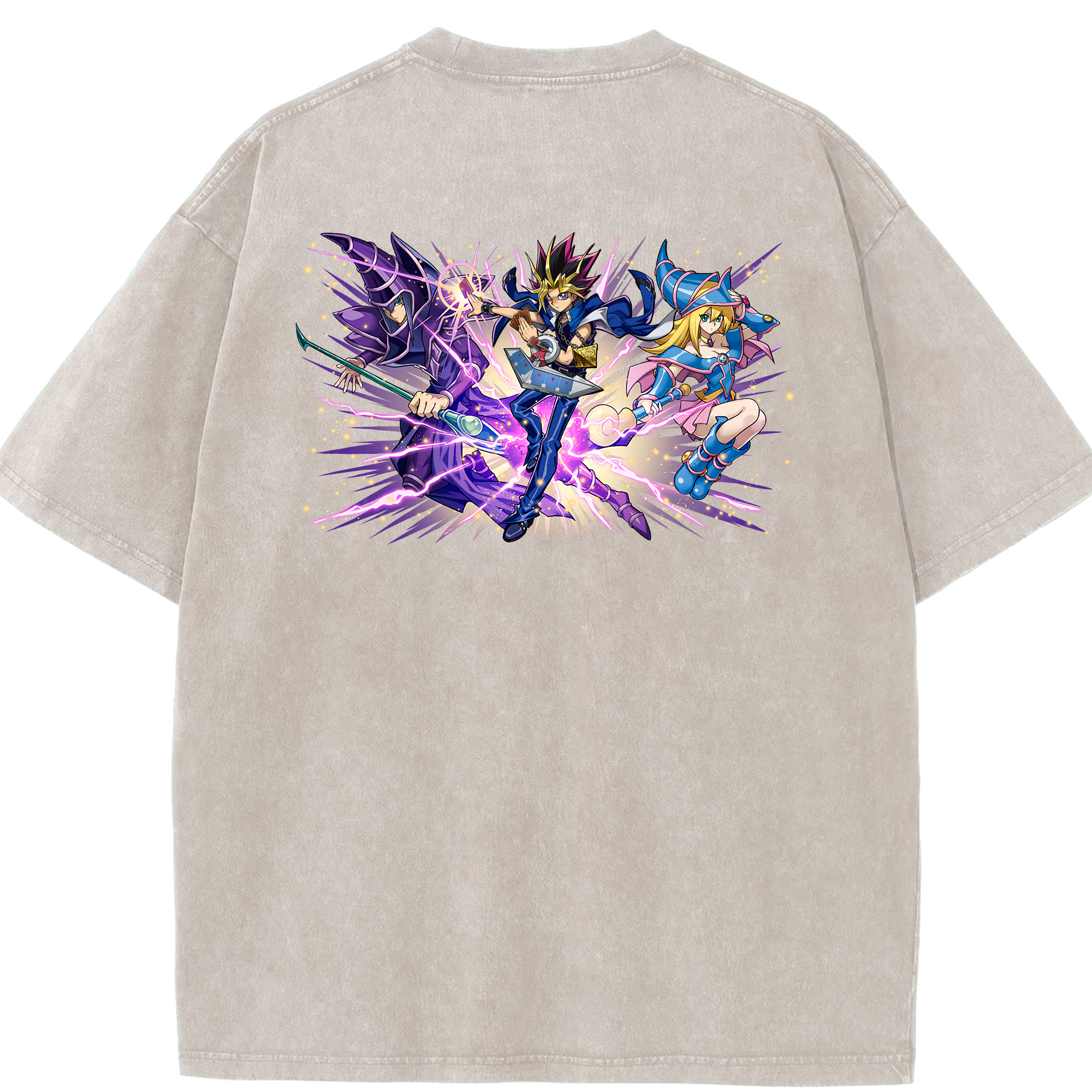 （画像用） 遊☆戯☆王 Yu-Gi-Oh! 綿100% ヴィンテージ風 半袖Tシャツ（背面プリント）