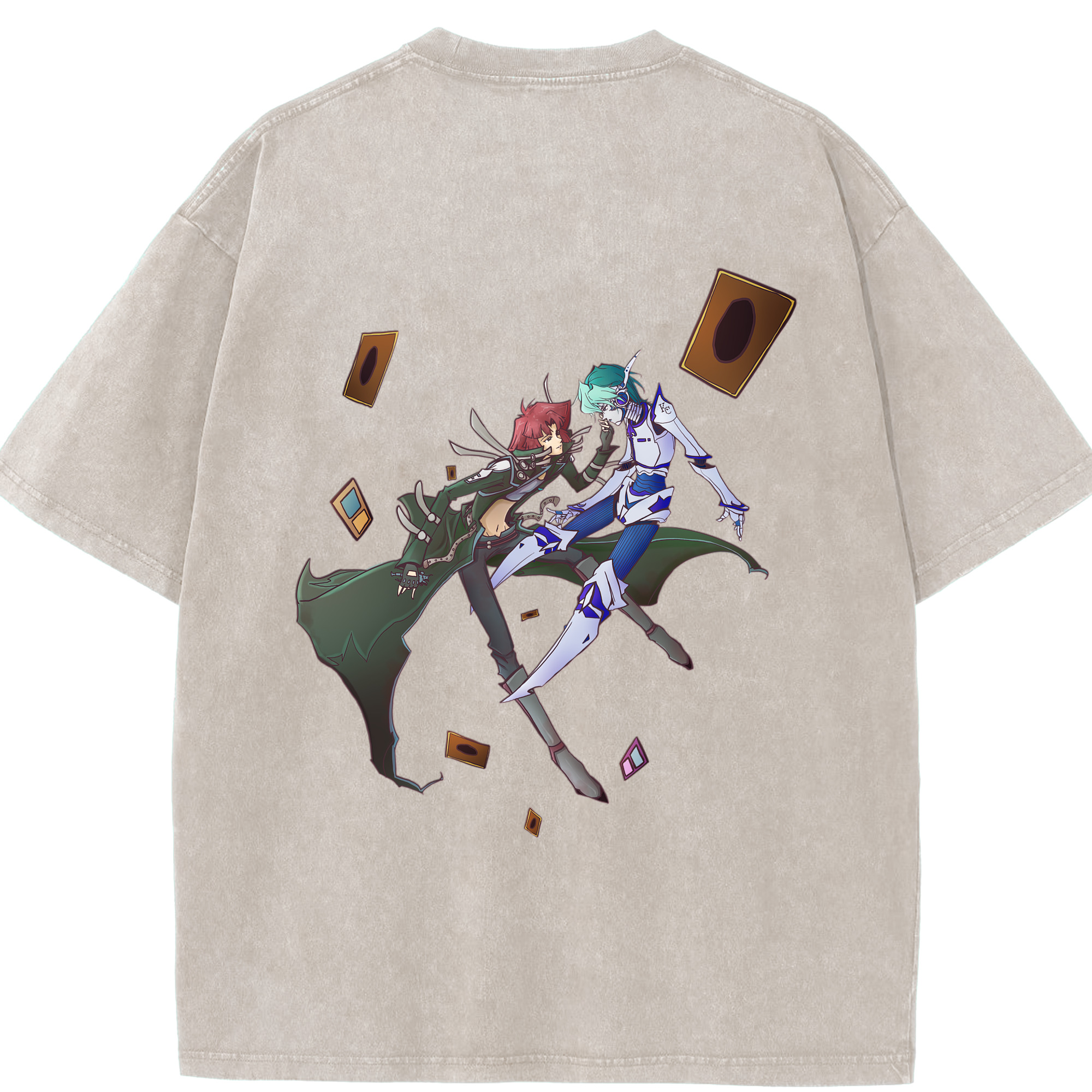 （画像用） 遊☆戯☆王 Yu-Gi-Oh! 綿100% ヴィンテージ風 半袖Tシャツ（背面プリント）