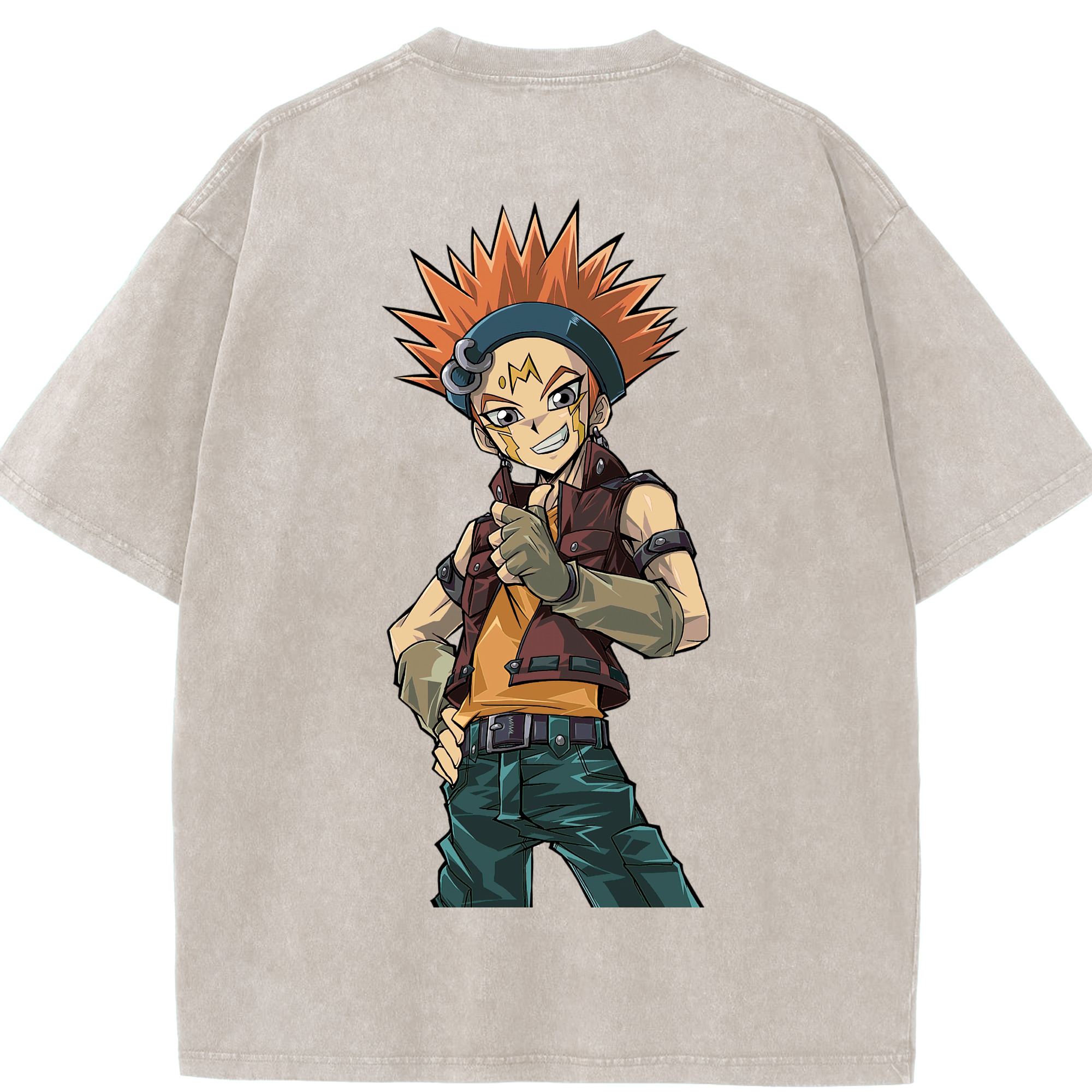 （画像用） 遊☆戯☆王 Yu-Gi-Oh! 綿100% ヴィンテージ風 半袖Tシャツ（背面プリント）