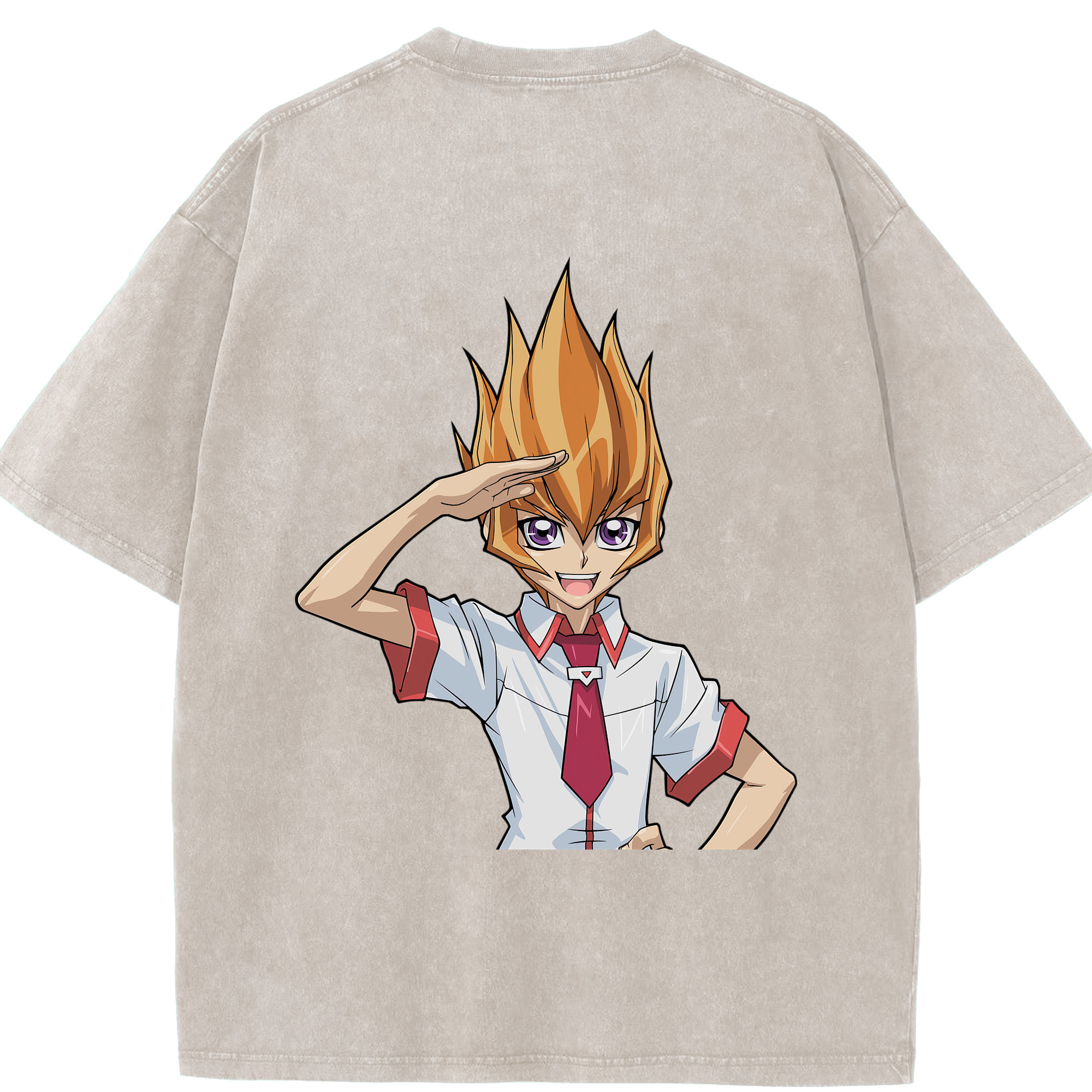 （画像用） 遊☆戯☆王 Yu-Gi-Oh! 綿100% ヴィンテージ風 半袖Tシャツ（背面プリント）
