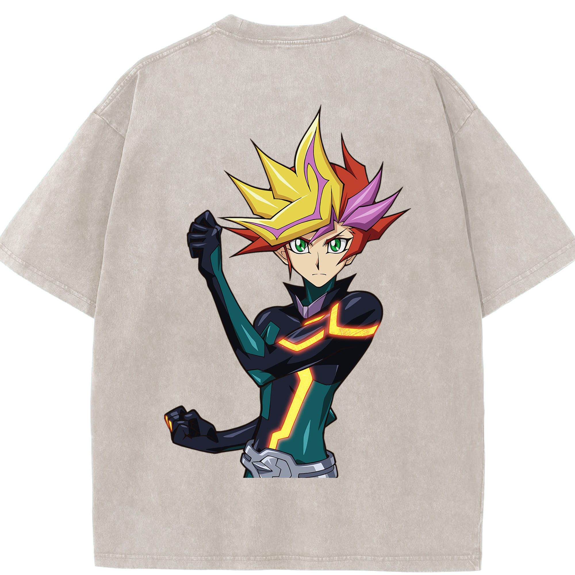 （画像用） 遊☆戯☆王 Yu-Gi-Oh! 綿100% ヴィンテージ風 半袖Tシャツ（背面プリント）