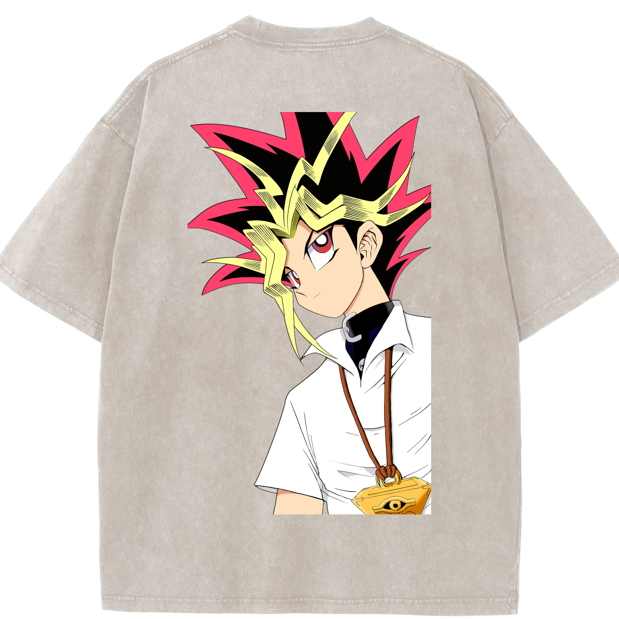 （画像用） 遊☆戯☆王 Yu-Gi-Oh! 綿100% ヴィンテージ風 半袖Tシャツ（背面プリント）