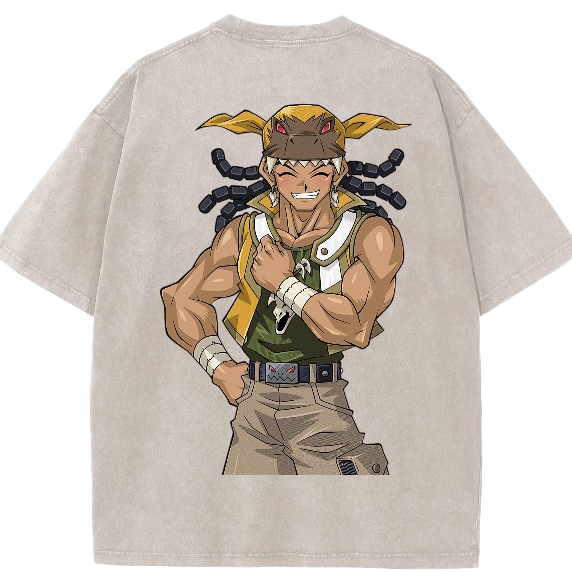 （画像用） 遊☆戯☆王 Yu-Gi-Oh! 綿100% ヴィンテージ風 半袖Tシャツ（背面プリント）