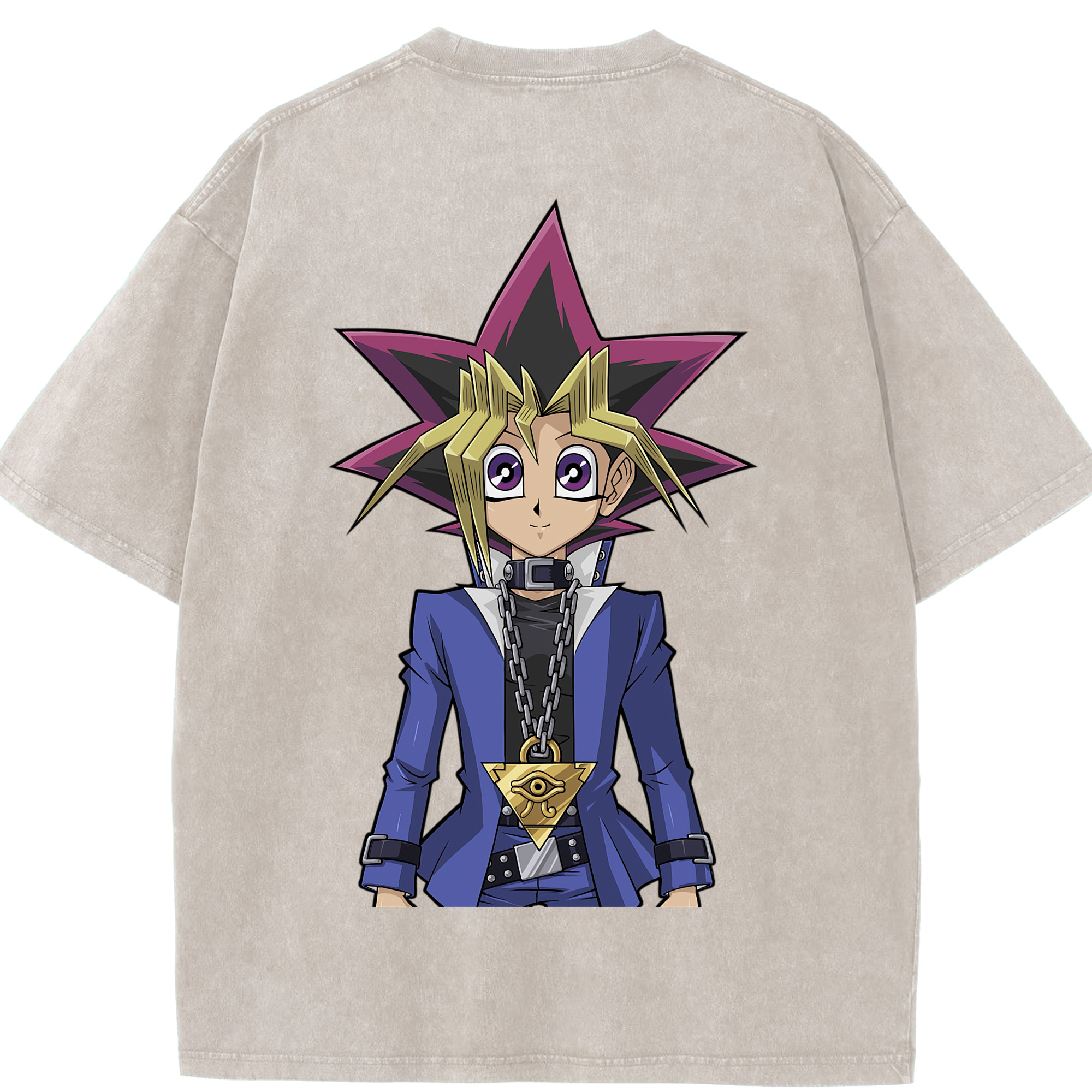 （画像用） 遊☆戯☆王 Yu-Gi-Oh! 綿100% ヴィンテージ風 半袖Tシャツ（背面プリント）