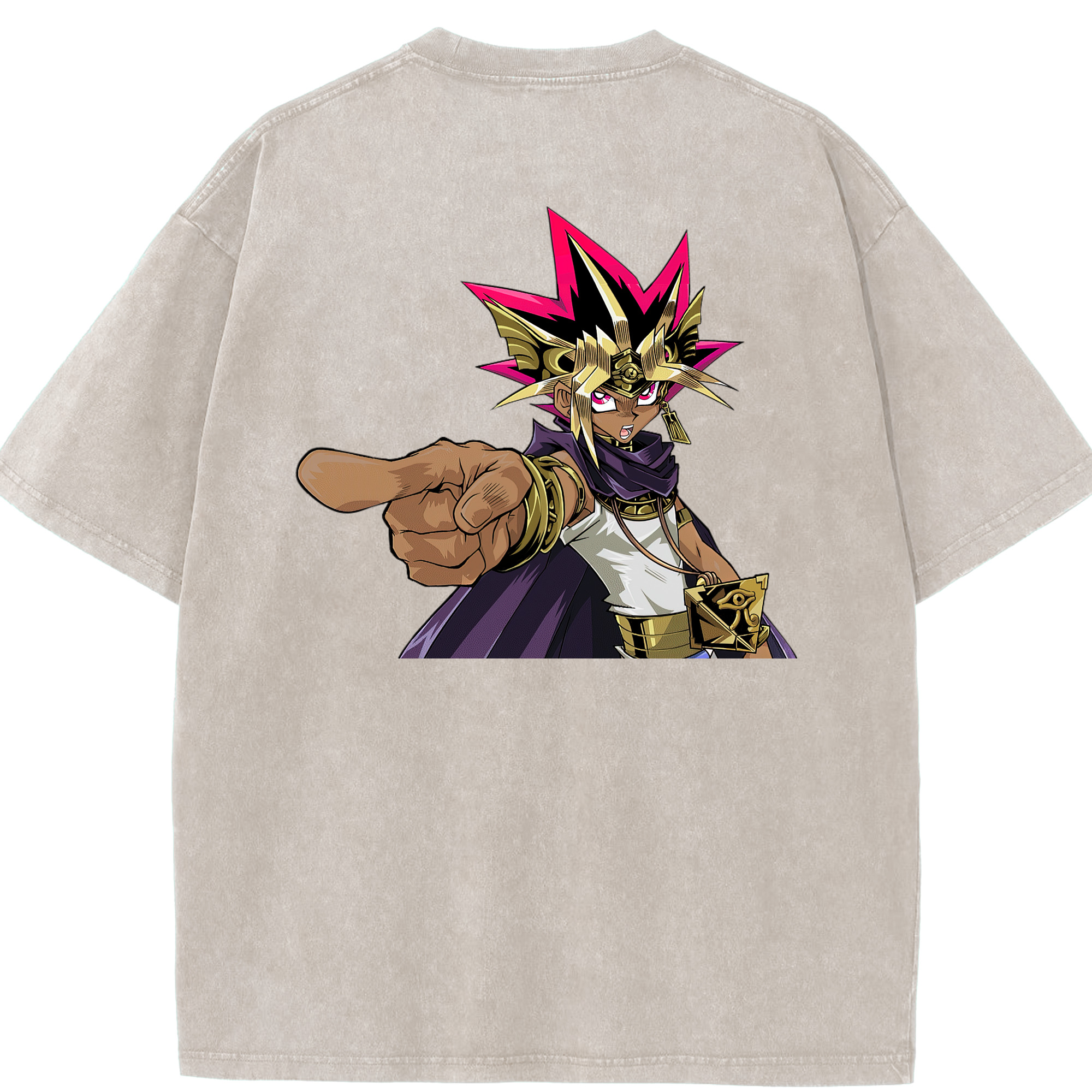 （画像用） 遊☆戯☆王 Yu-Gi-Oh! 綿100% ヴィンテージ風 半袖Tシャツ（背面プリント）