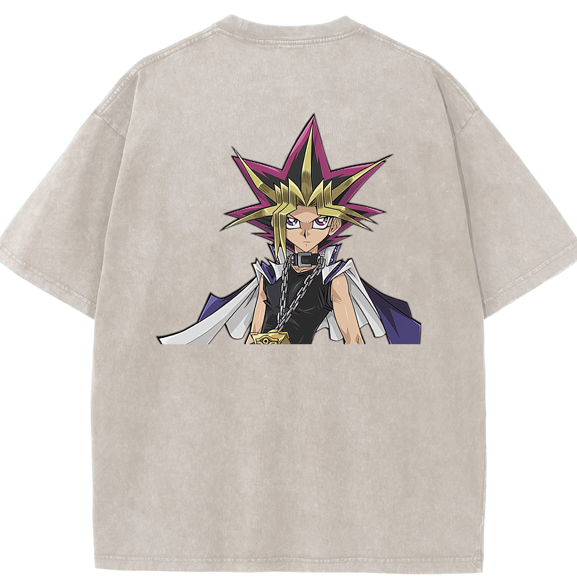 （画像用） 遊☆戯☆王 Yu-Gi-Oh! 綿100% ヴィンテージ風 半袖Tシャツ（背面プリント）