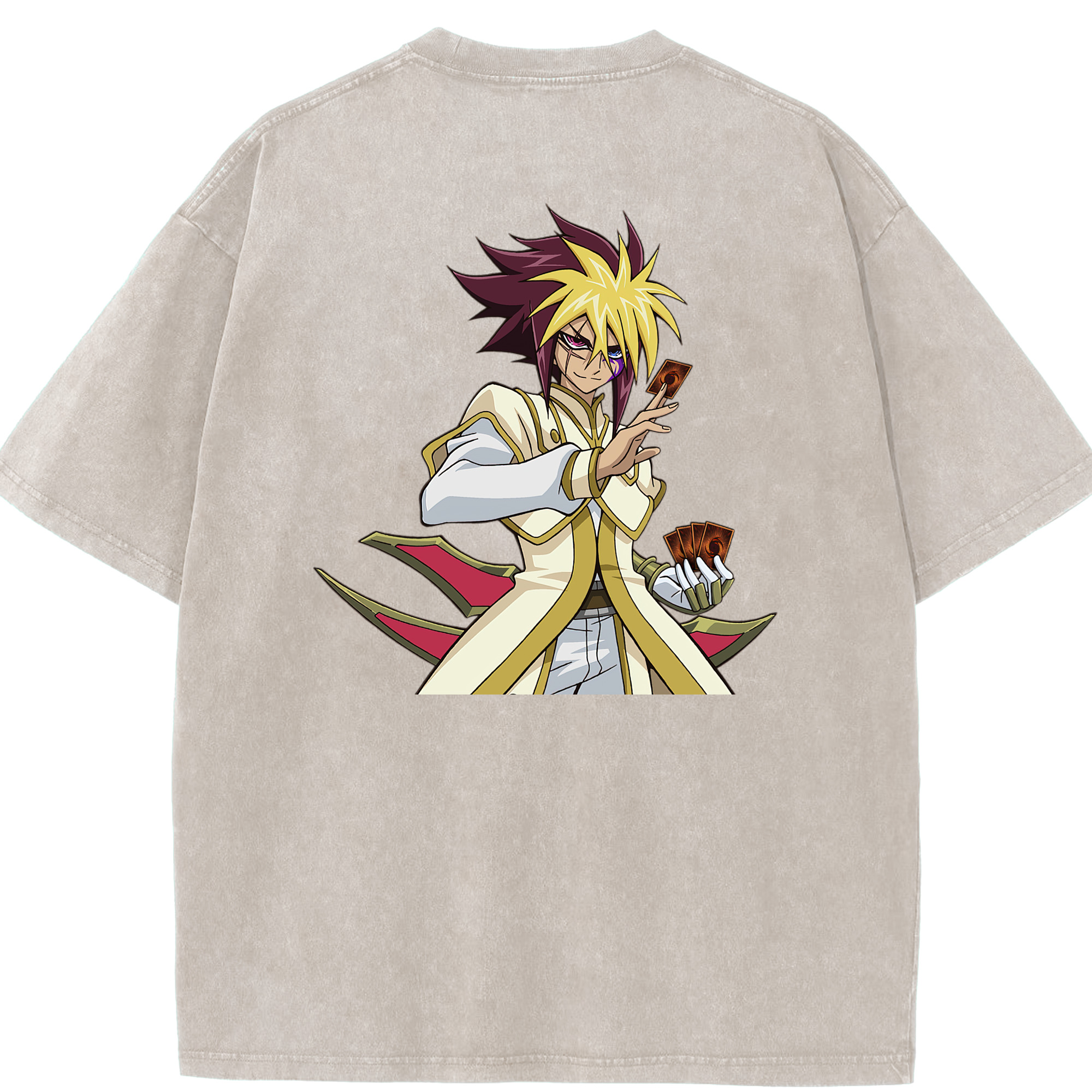 （画像用） 遊☆戯☆王 Yu-Gi-Oh! 綿100% ヴィンテージ風 半袖Tシャツ（背面プリント）