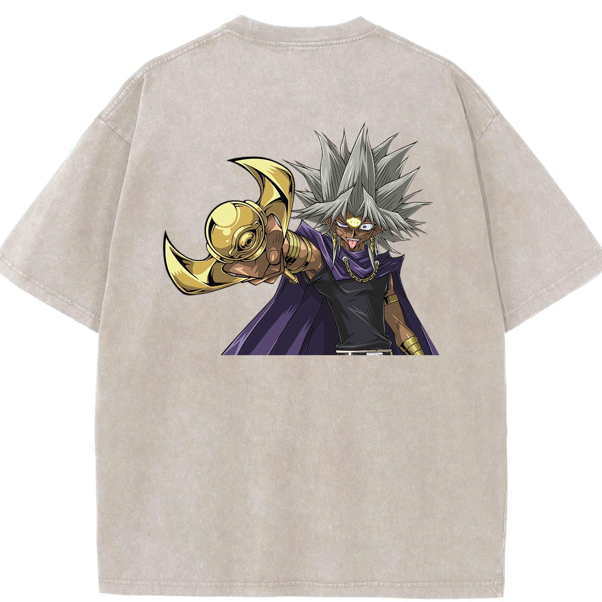 （画像用） 遊☆戯☆王 Yu-Gi-Oh! 綿100% ヴィンテージ風 半袖Tシャツ（背面プリント）