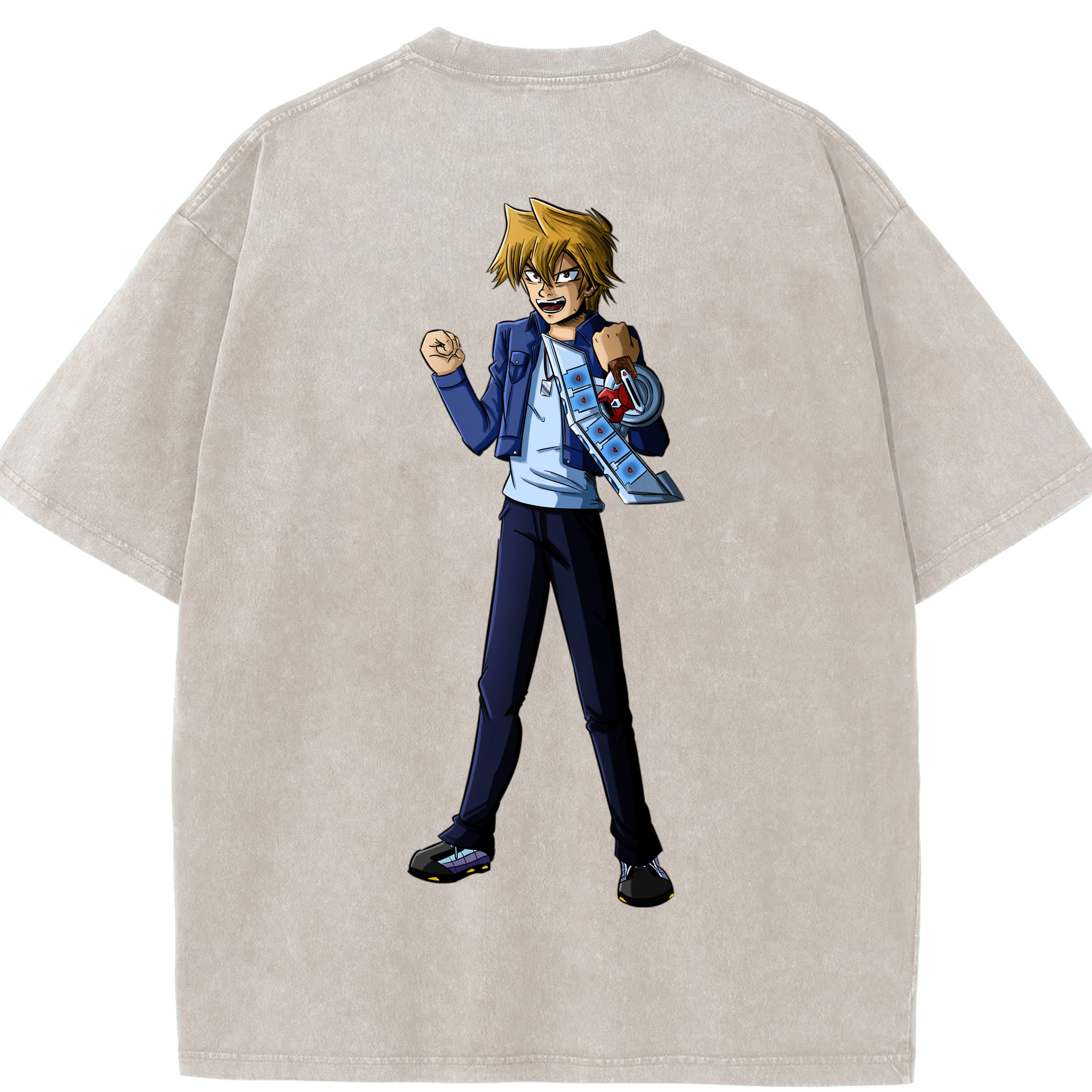 （画像用） 遊☆戯☆王 Yu-Gi-Oh! 綿100% ヴィンテージ風 半袖Tシャツ（背面プリント）