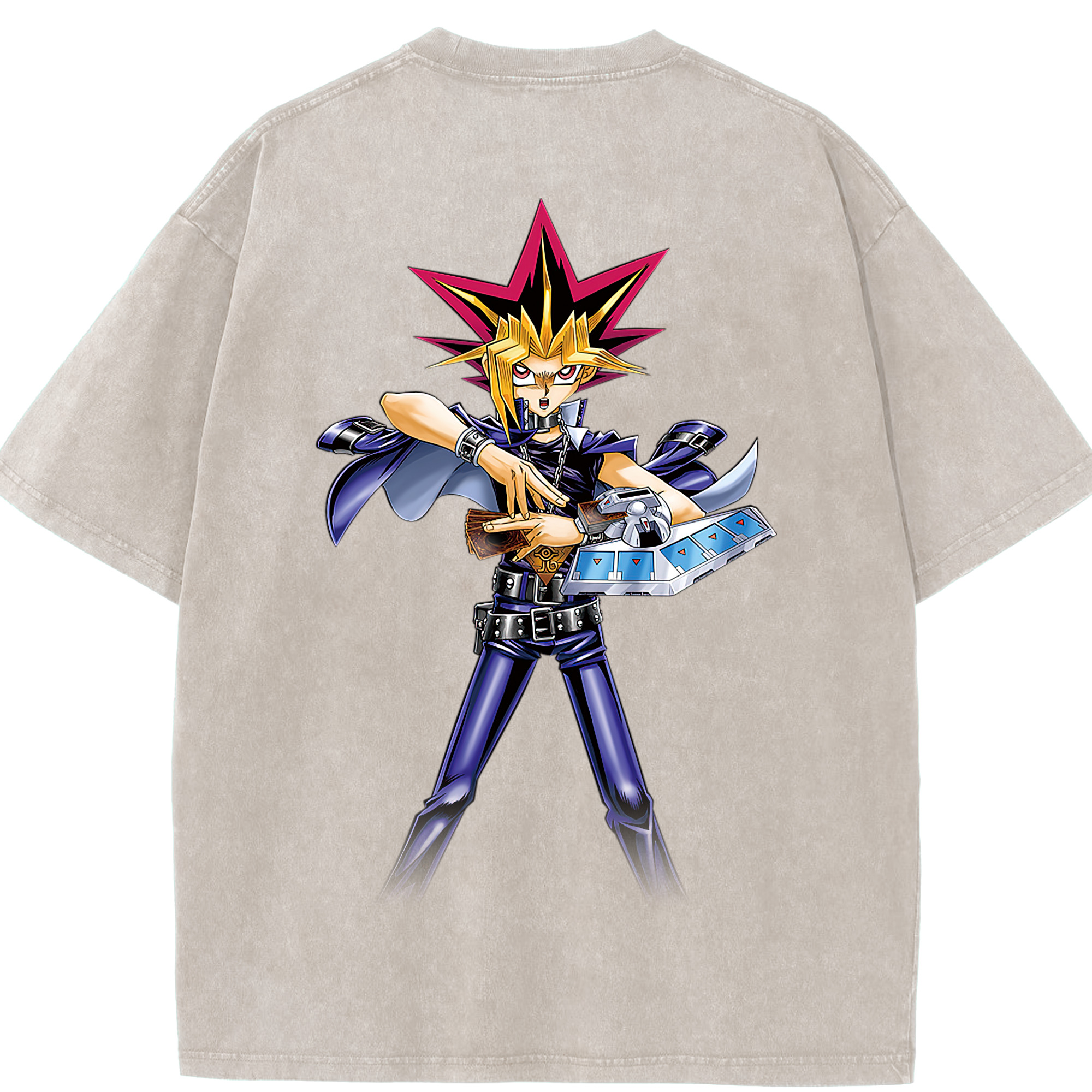 （画像用） 遊☆戯☆王 Yu-Gi-Oh! 綿100% ヴィンテージ風 半袖Tシャツ（背面プリント）