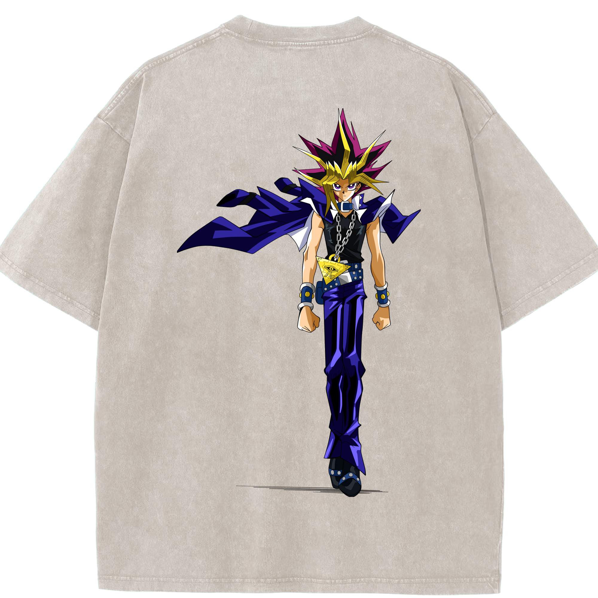 （画像用） 遊☆戯☆王 Yu-Gi-Oh! 綿100% ヴィンテージ風 半袖Tシャツ（背面プリント）