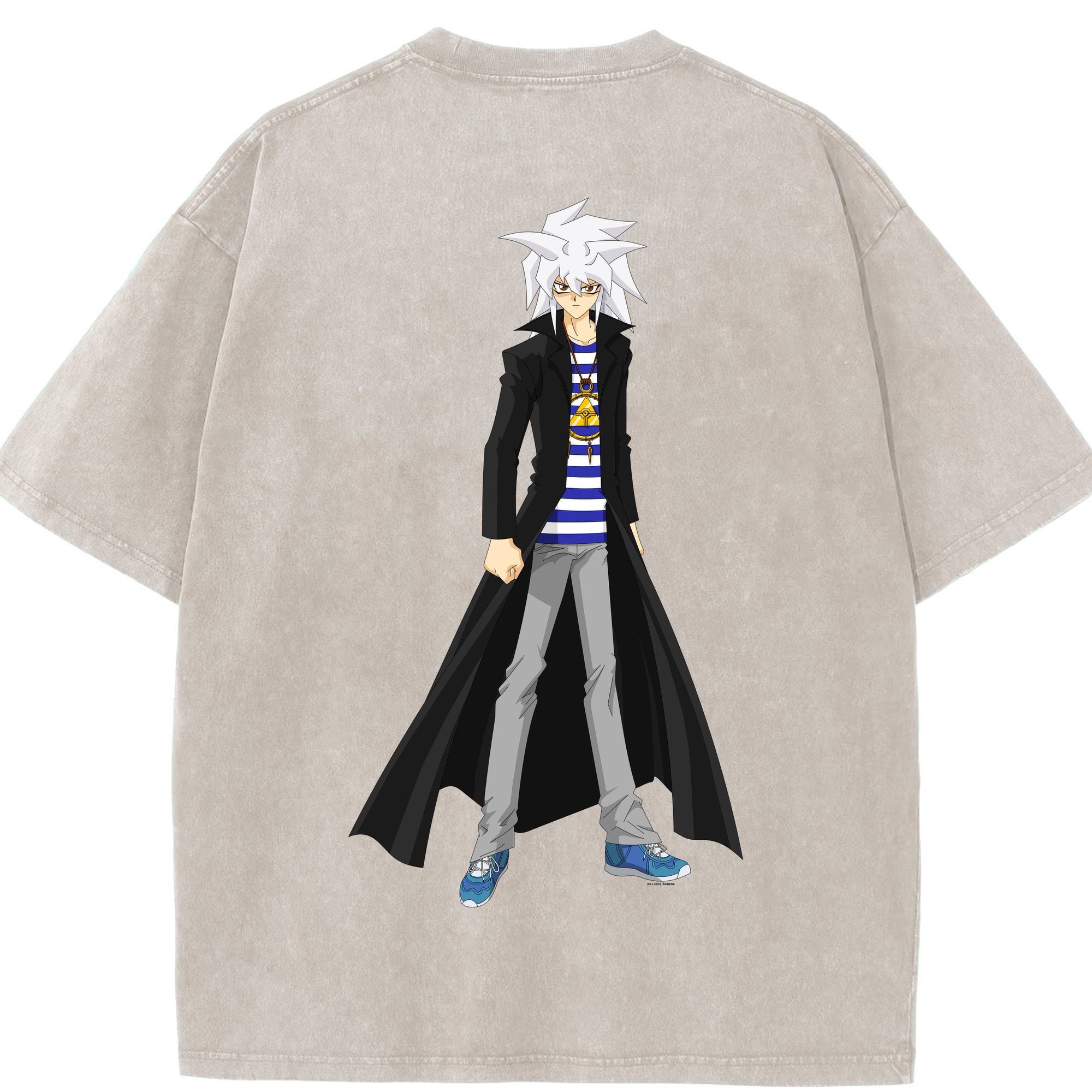 （画像用） 遊☆戯☆王 Yu-Gi-Oh! 綿100% ヴィンテージ風 半袖Tシャツ（背面プリント）