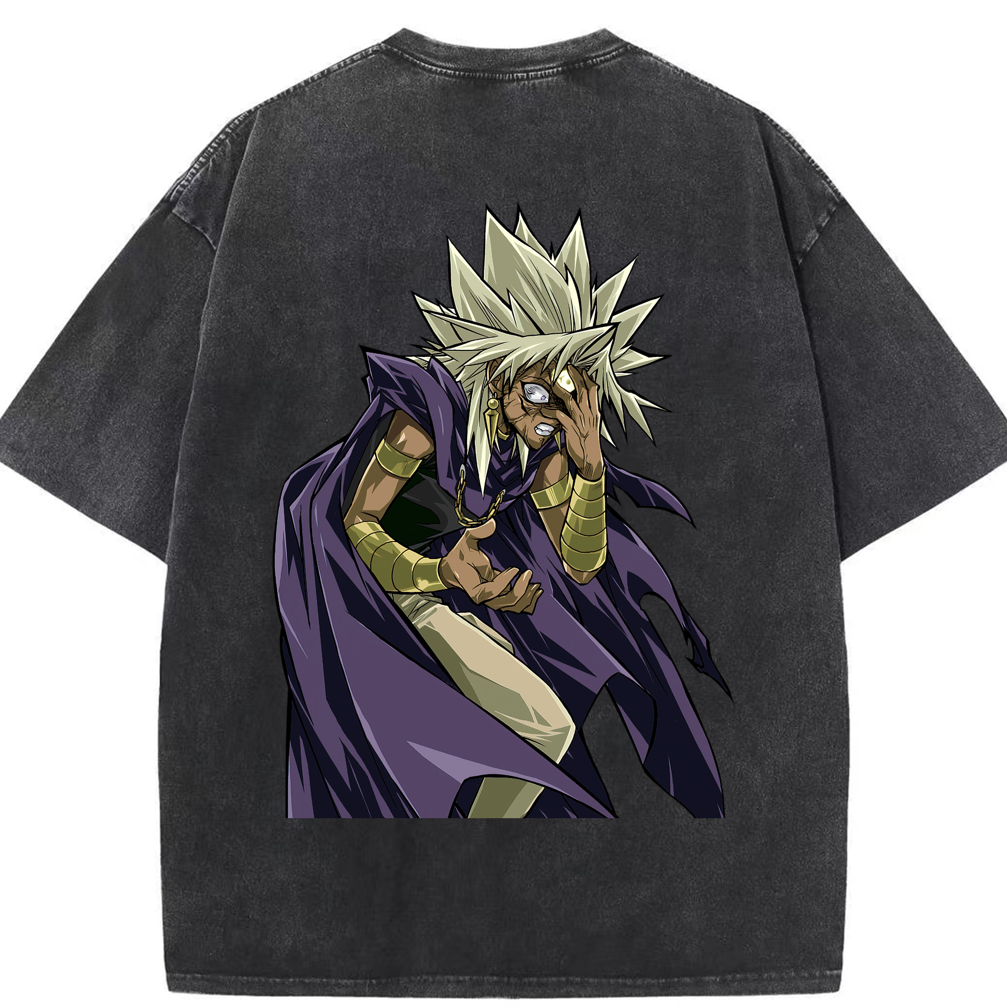 （画像用） 遊☆戯☆王 Yu-Gi-Oh! 綿100% ヴィンテージ風 半袖Tシャツ（背面プリント）