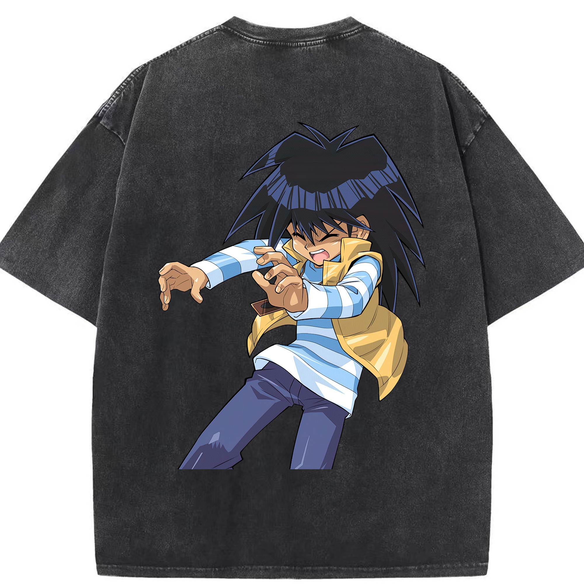 （画像用） 遊☆戯☆王 Yu-Gi-Oh! 綿100% ヴィンテージ風 半袖Tシャツ（背面プリント）