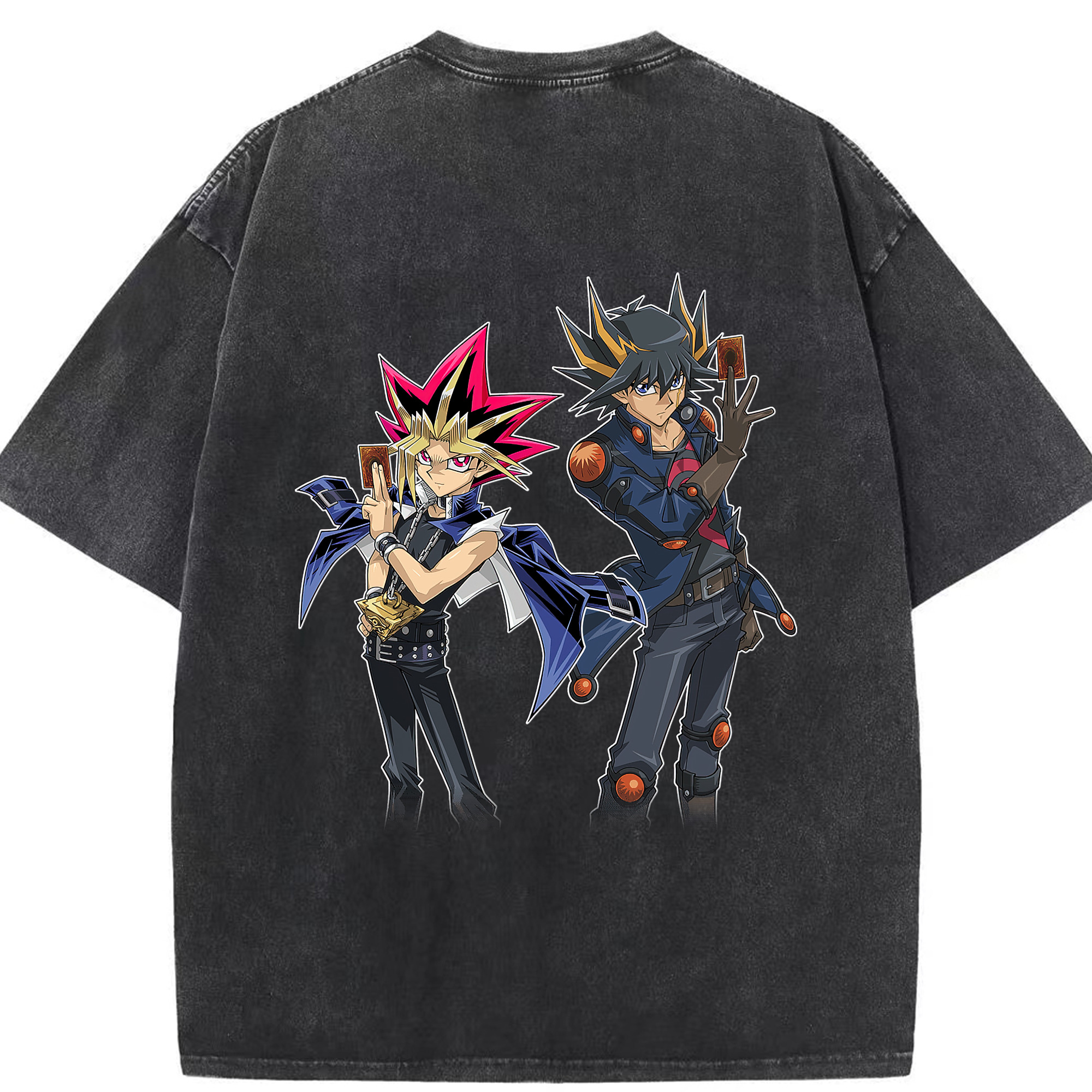 （画像用） 遊☆戯☆王 Yu-Gi-Oh! 綿100% ヴィンテージ風 半袖Tシャツ（背面プリント）