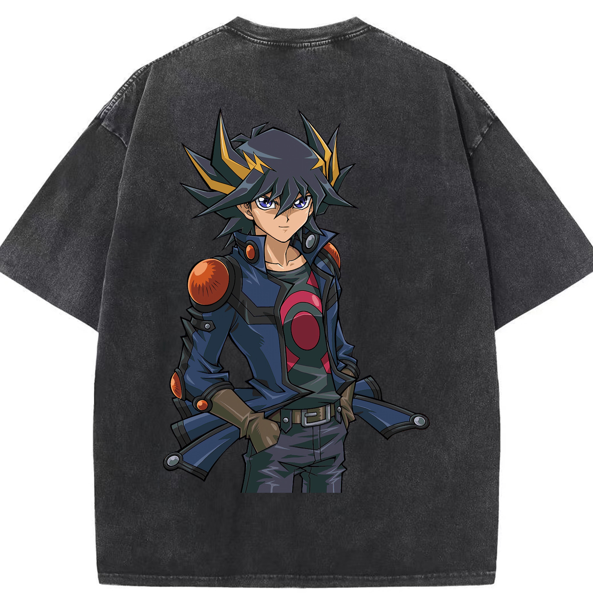 （画像用） 遊☆戯☆王 Yu-Gi-Oh! 綿100% ヴィンテージ風 半袖Tシャツ（背面プリント）
