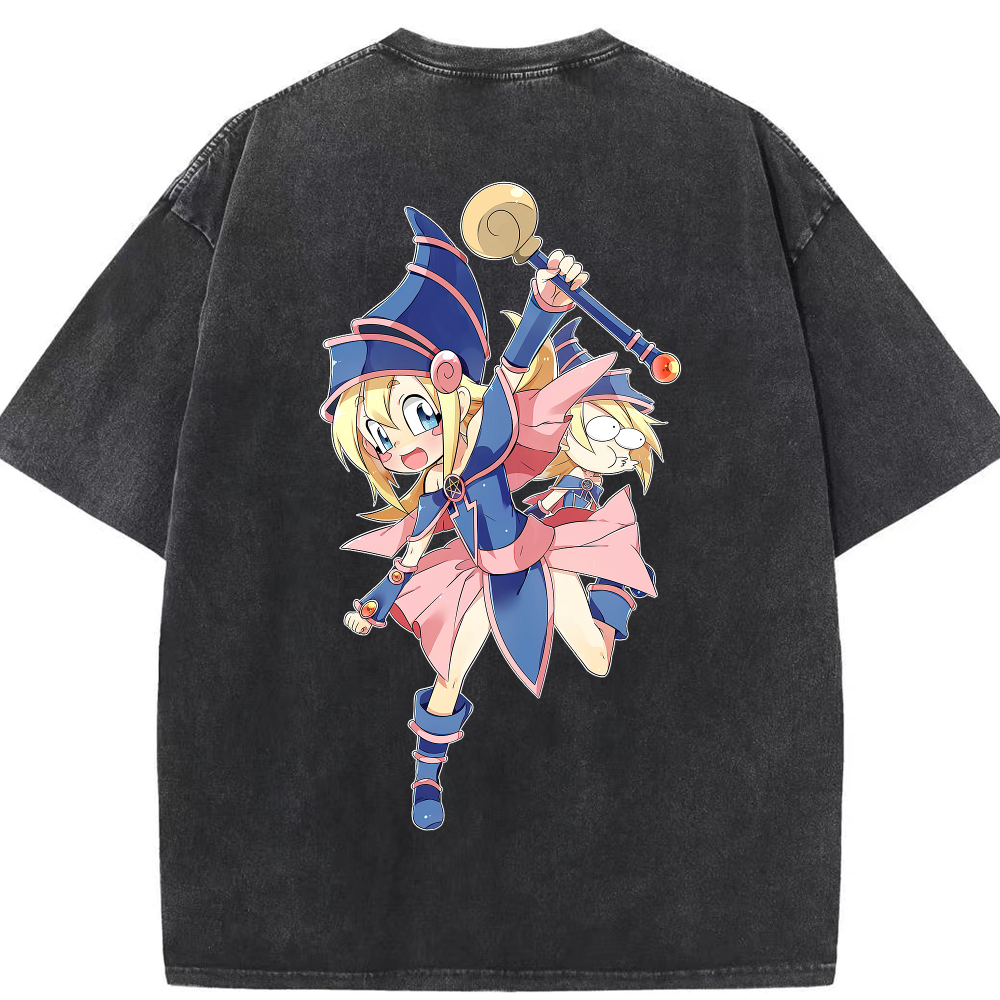 （画像用） 遊☆戯☆王 Yu-Gi-Oh! 綿100% ヴィンテージ風 半袖Tシャツ（背面プリント）