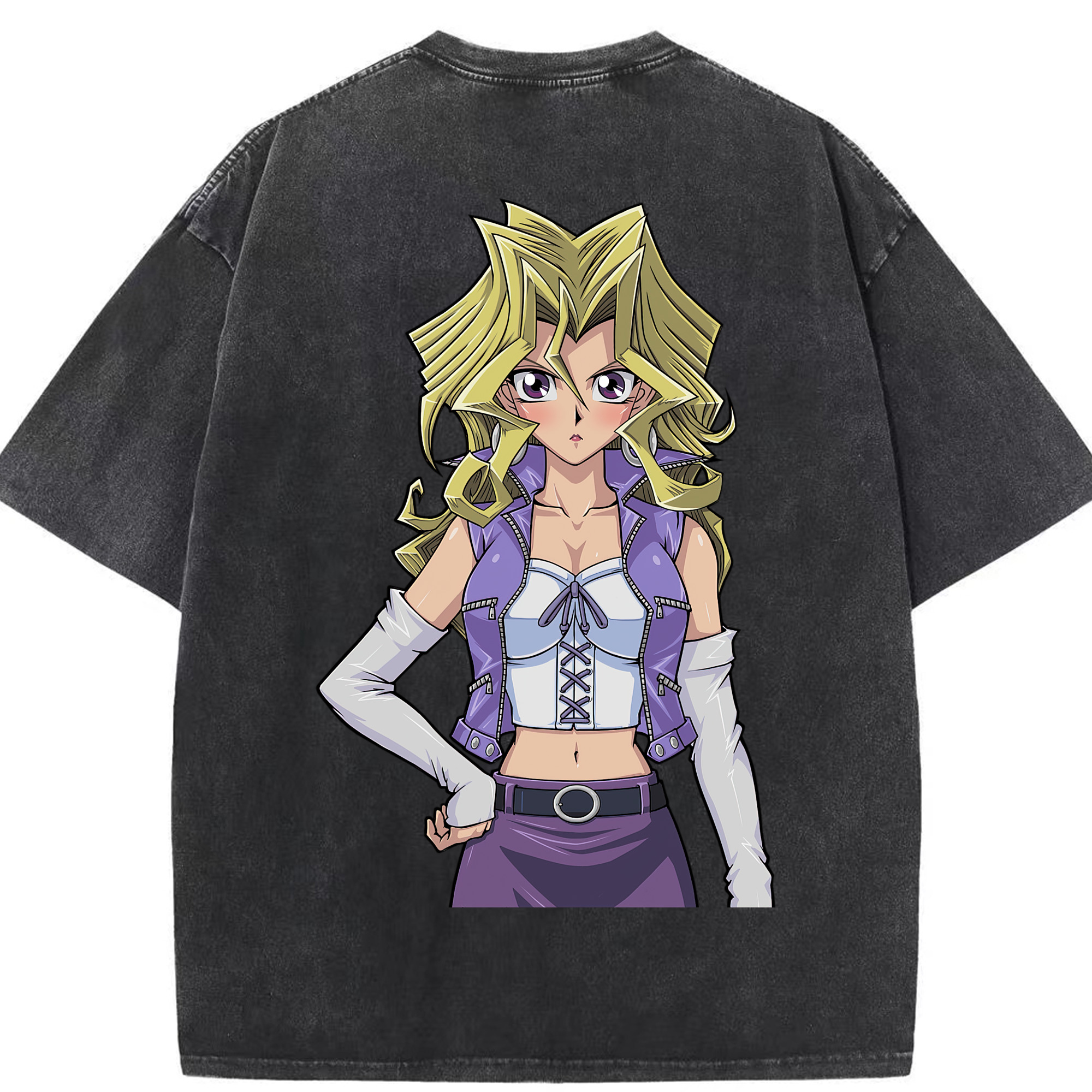 （画像用） 遊☆戯☆王 Yu-Gi-Oh! 綿100% ヴィンテージ風 半袖Tシャツ（背面プリント）