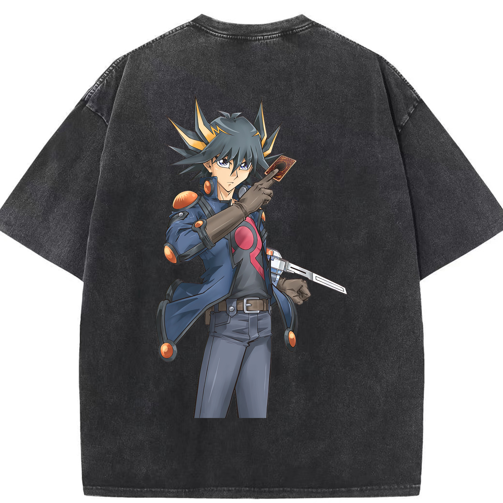 （画像用） 遊☆戯☆王 Yu-Gi-Oh! 綿100% ヴィンテージ風 半袖Tシャツ（背面プリント）
