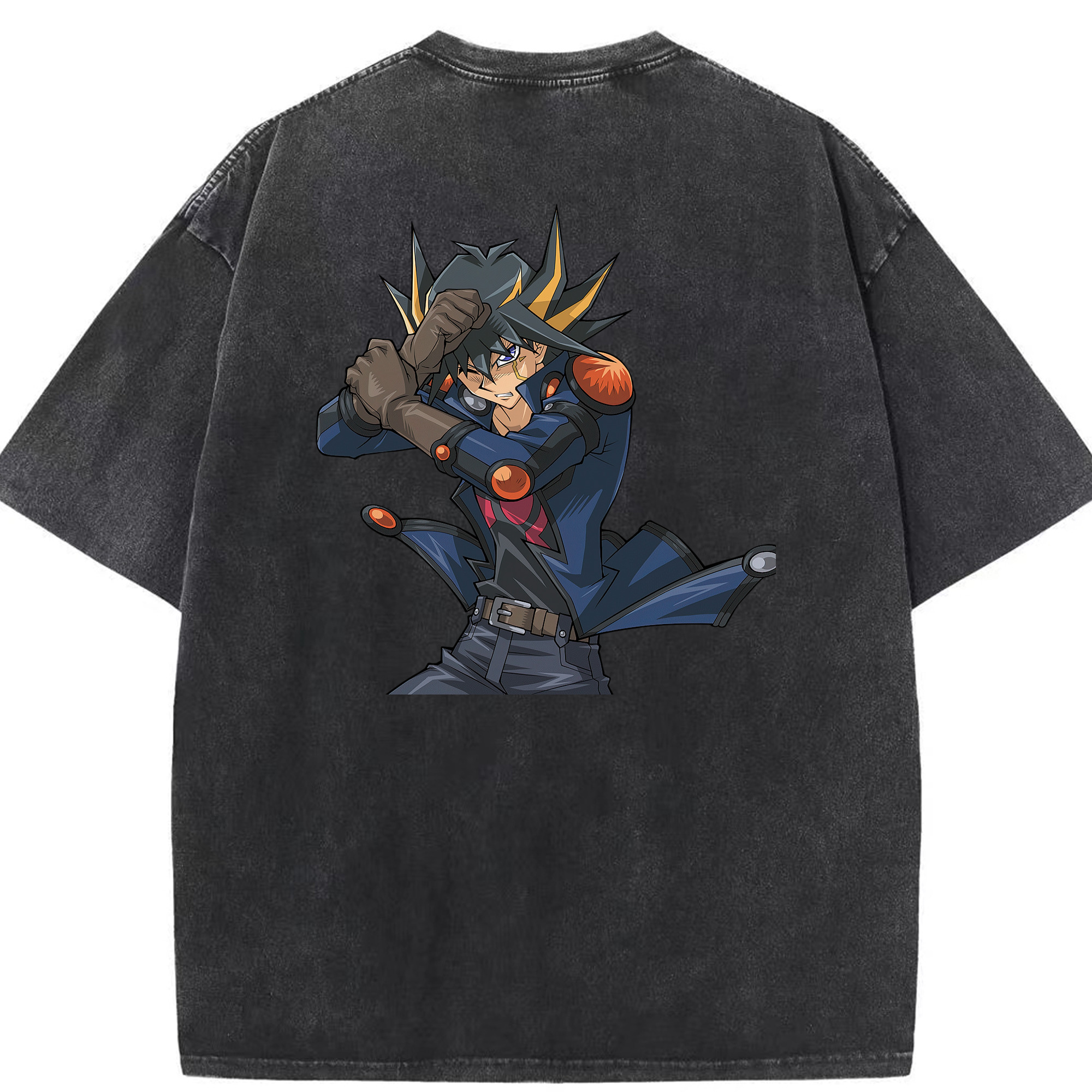 （画像用） 遊☆戯☆王 Yu-Gi-Oh! 綿100% ヴィンテージ風 半袖Tシャツ（背面プリント）