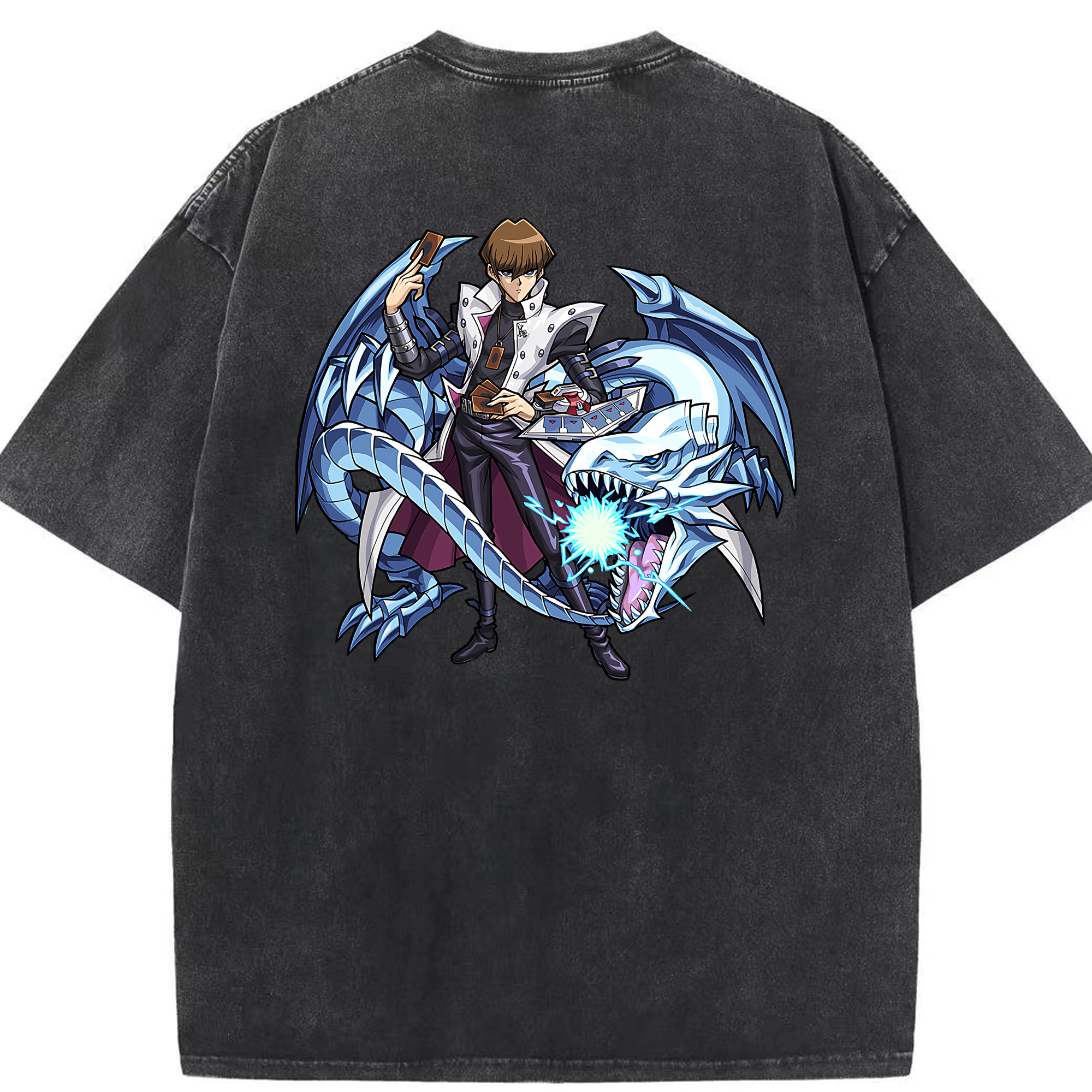 （画像用） 遊☆戯☆王 Yu-Gi-Oh! 綿100% ヴィンテージ風 半袖Tシャツ（背面プリント）