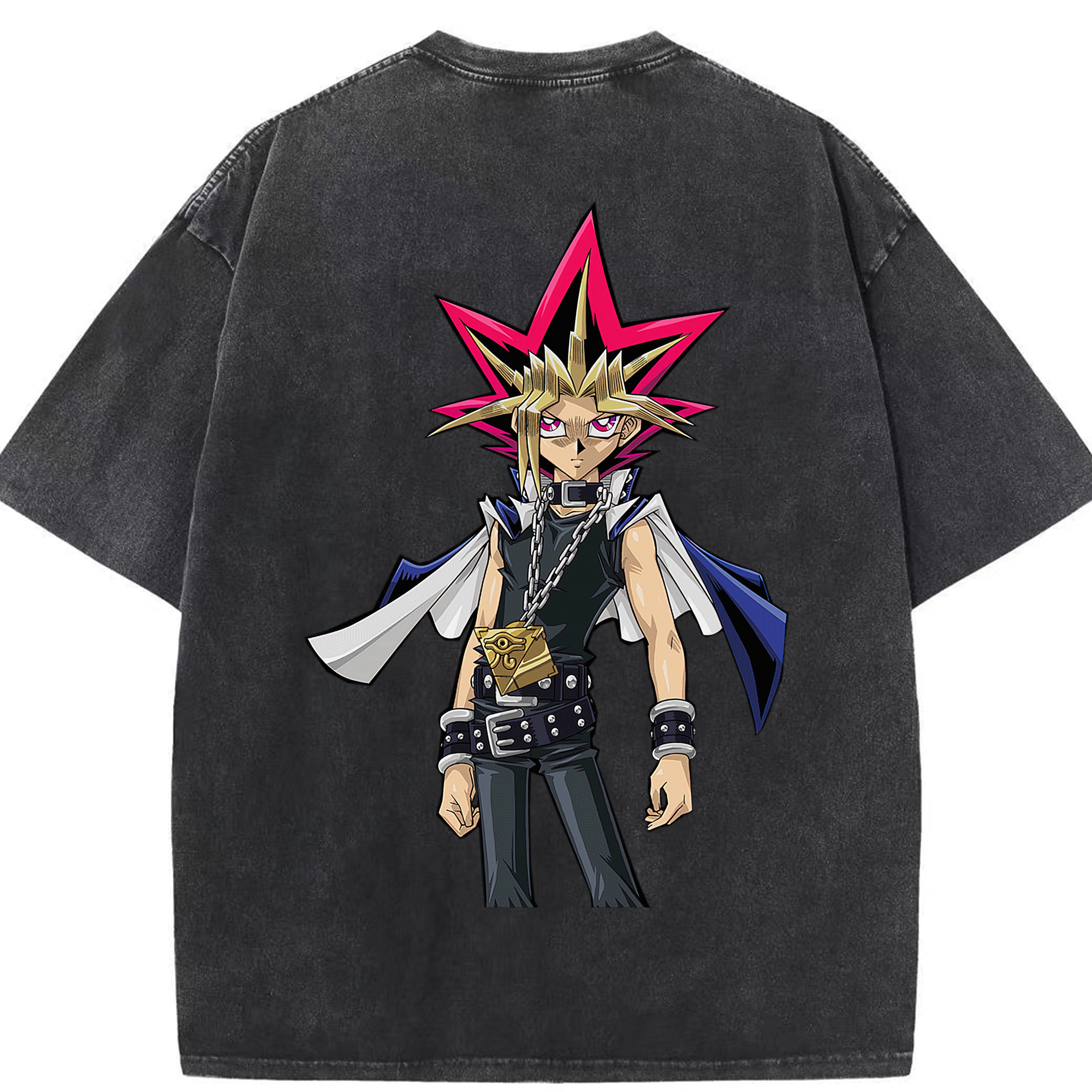 （画像用） 遊☆戯☆王 Yu-Gi-Oh! 綿100% ヴィンテージ風 半袖Tシャツ（背面プリント）