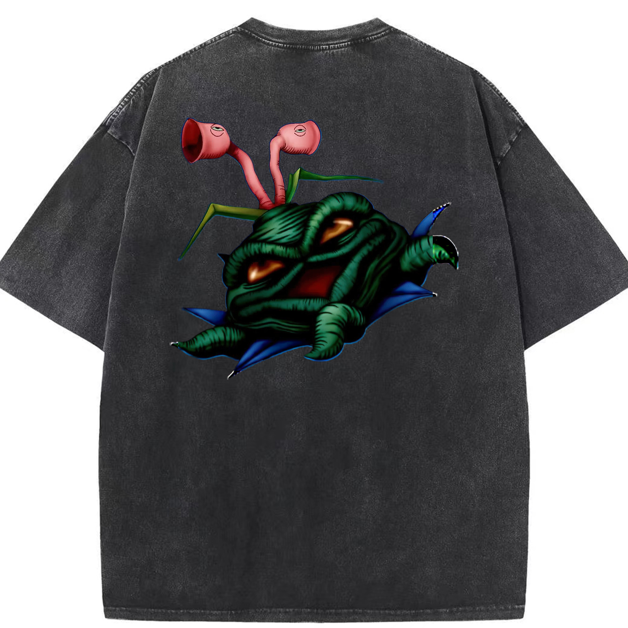 （画像用） 遊☆戯☆王 Yu-Gi-Oh! 綿100% ヴィンテージ風 半袖Tシャツ（背面プリント）