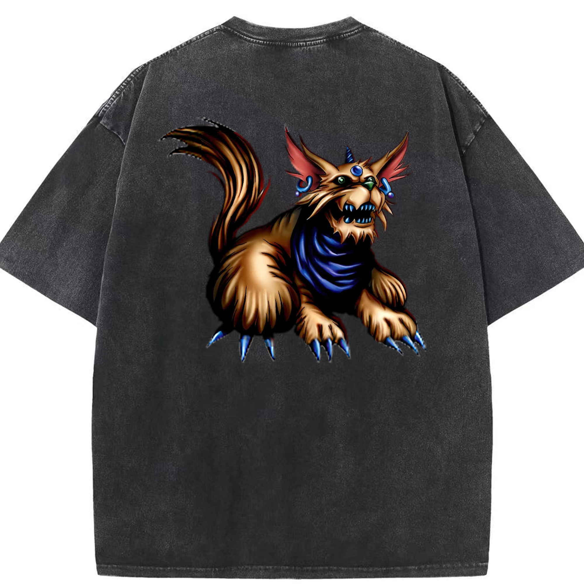 （画像用） 遊☆戯☆王 Yu-Gi-Oh! 綿100% ヴィンテージ風 半袖Tシャツ（背面プリント）
