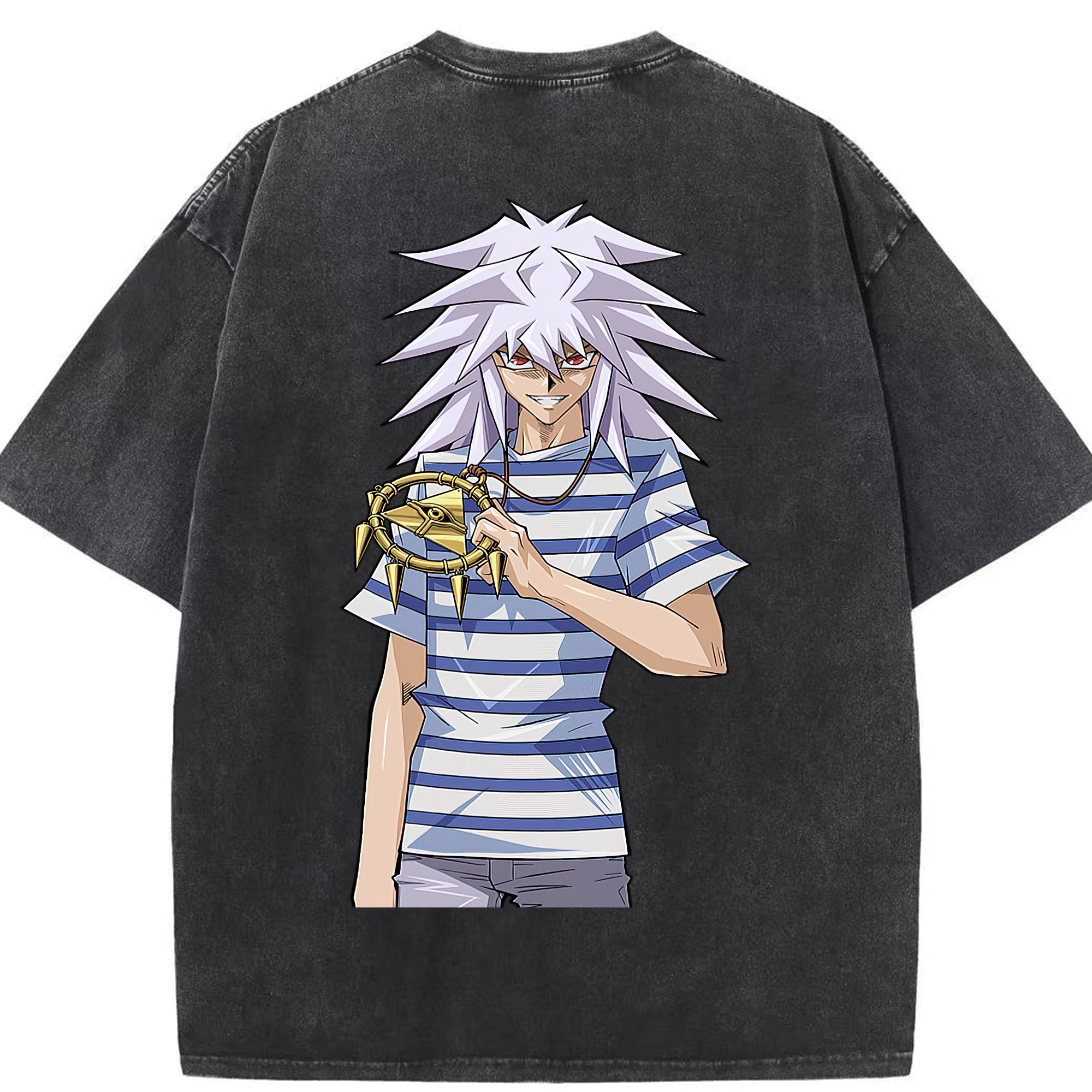 （画像用） 遊☆戯☆王 Yu-Gi-Oh! 綿100% ヴィンテージ風 半袖Tシャツ（背面プリント）